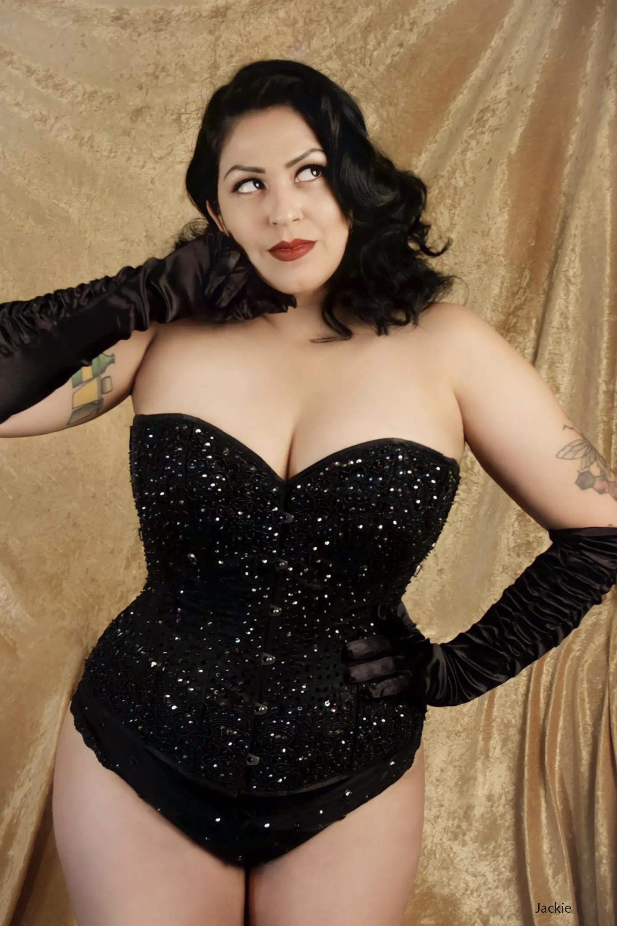 Black Satin Couture Corset sold by Corset Story product image thumbnail 3