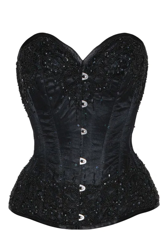 Black Satin Couture Corset sold by Corset Story