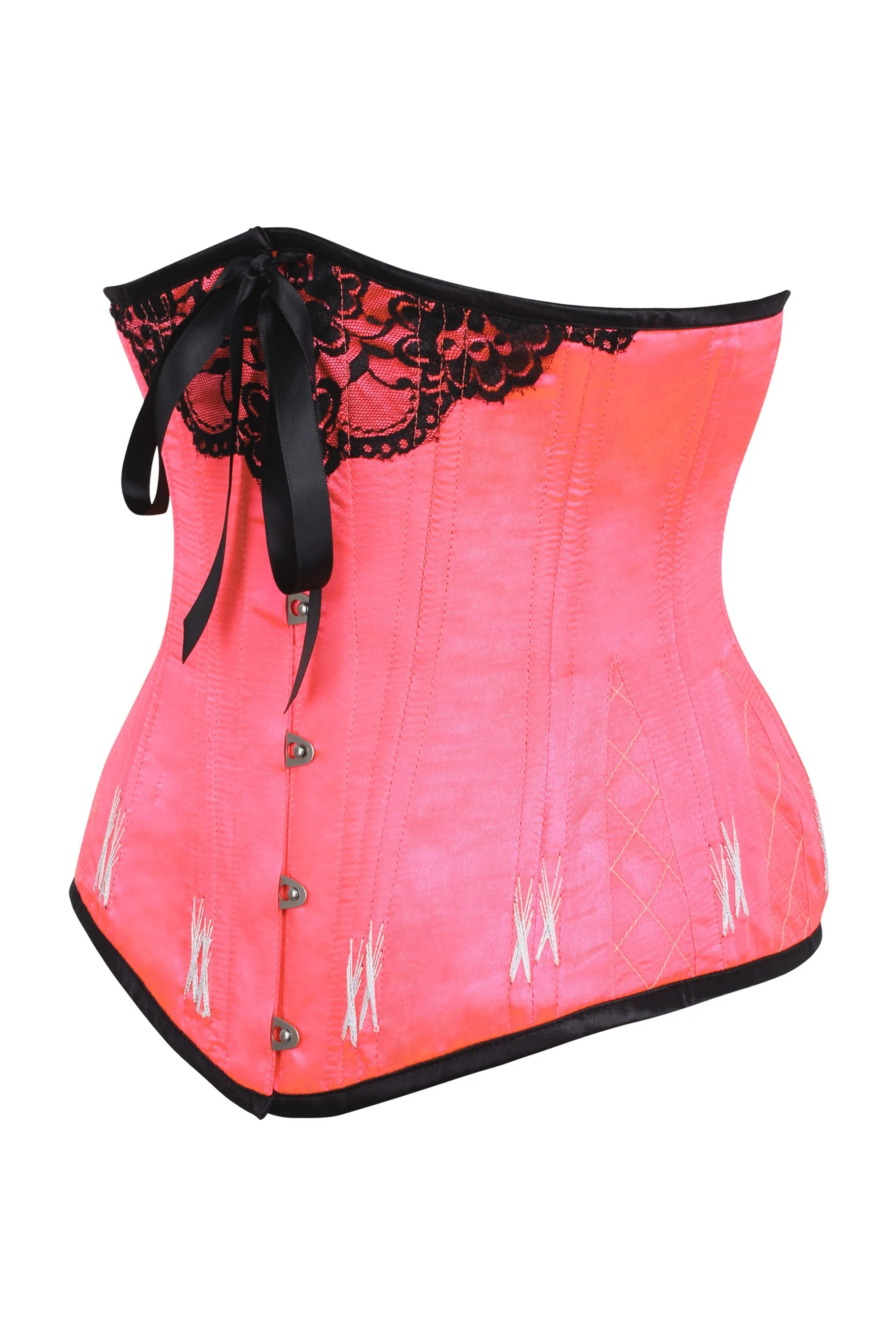Longline Hot Pink Underbust With Flossing sold by Corset Story product image thumbnail 3