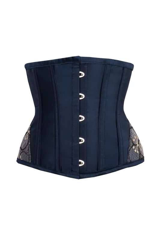 Midnight Blue Underbust With Shimmering Hip Panels sold by Corset Story