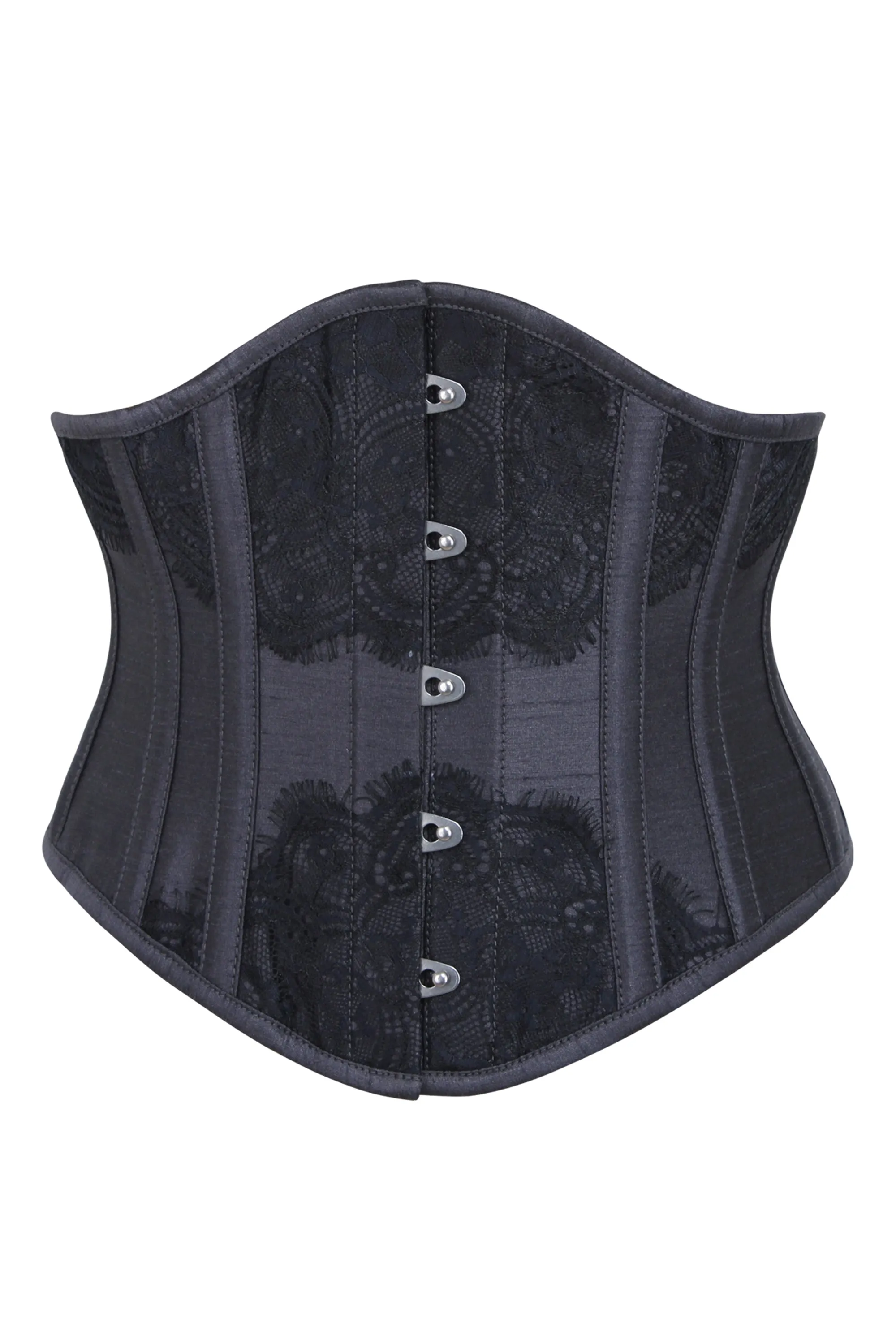 Black Waist Taming Underbust with Decorative Lace sold by Corset Story
