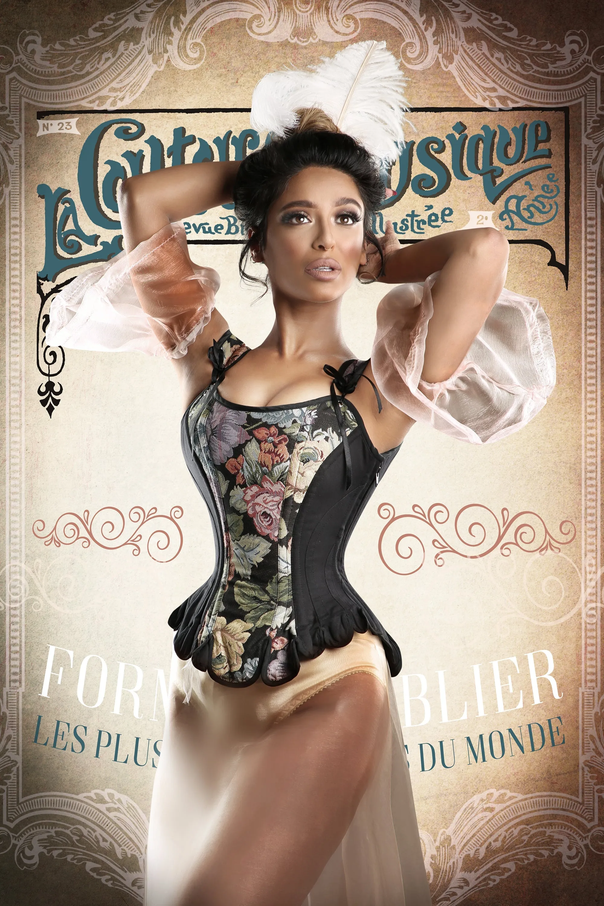 Historically Inspired Brocade Overbust sold by Corset Story product image thumbnail 2