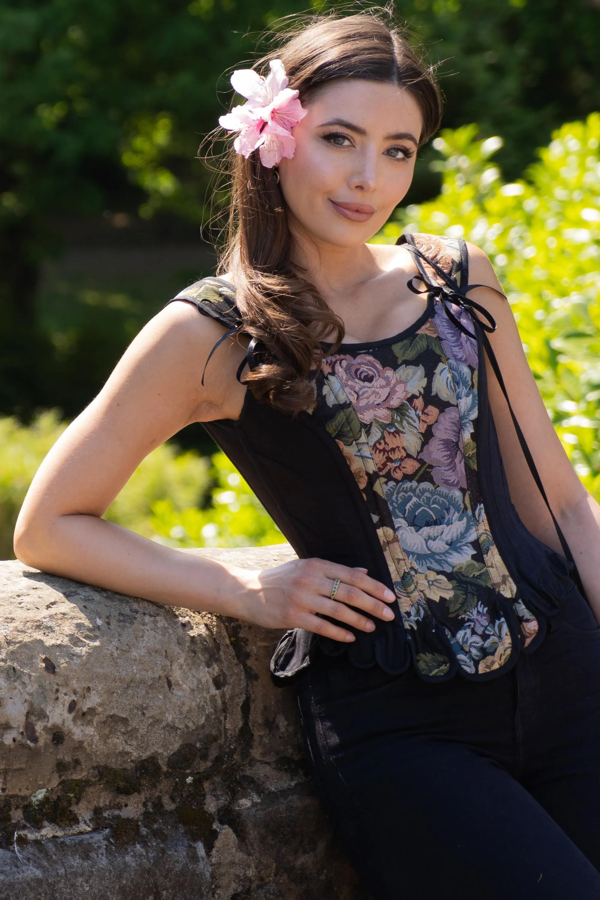 Historically Inspired Brocade Overbust sold by Corset Story product image thumbnail 5