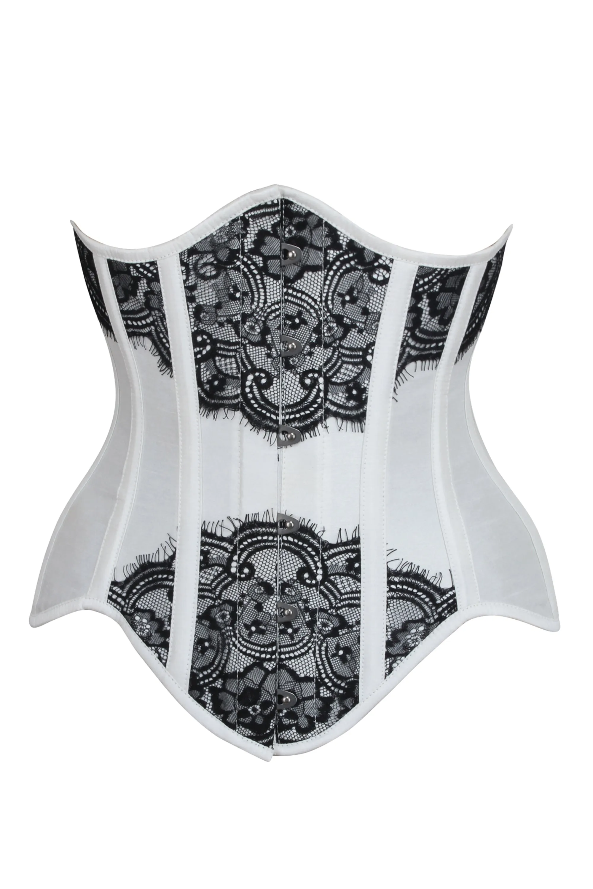 White Lace Overlay Underbust Corset sold by Corset Story