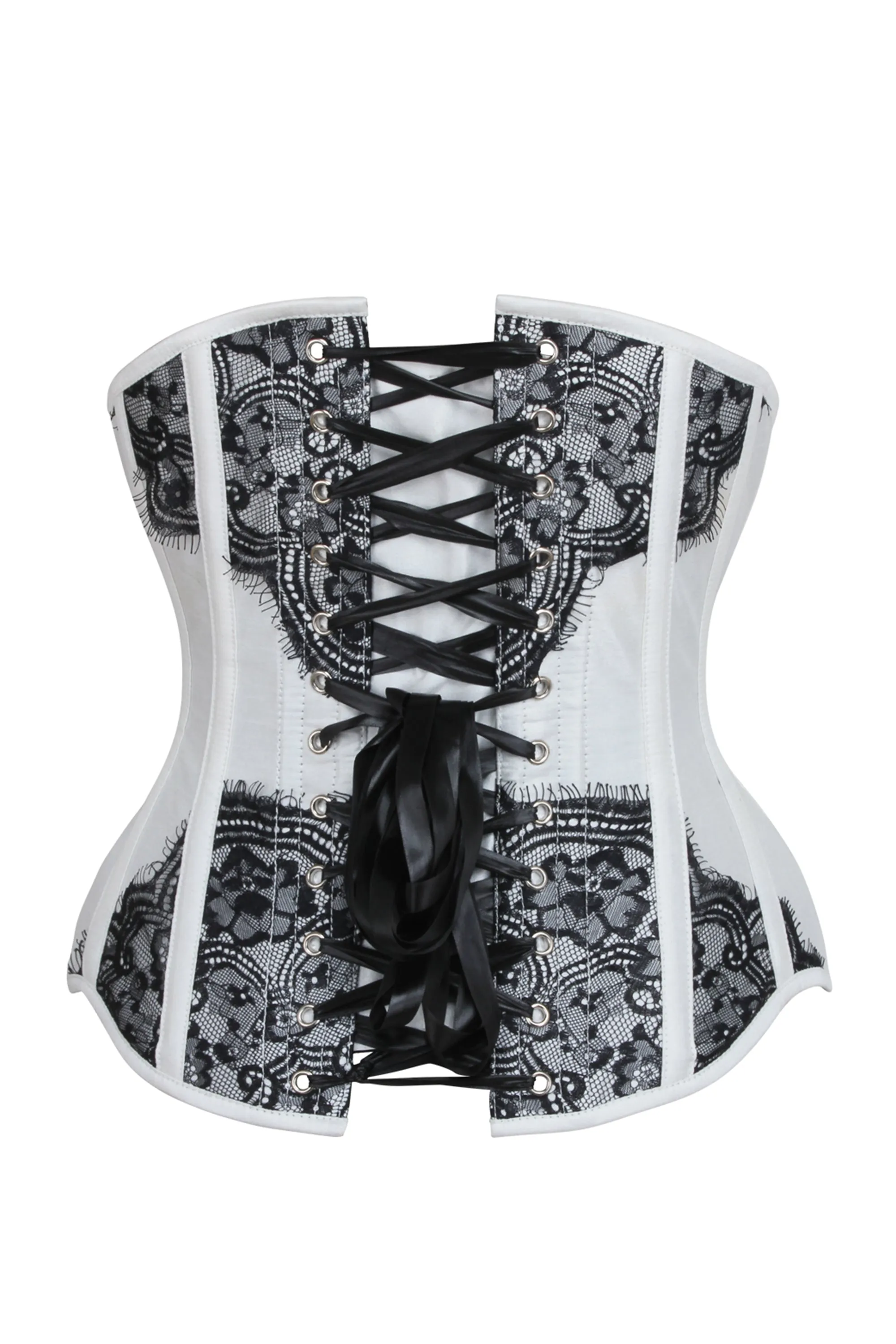 White Lace Overlay Underbust Corset sold by Corset Story product image thumbnail 2
