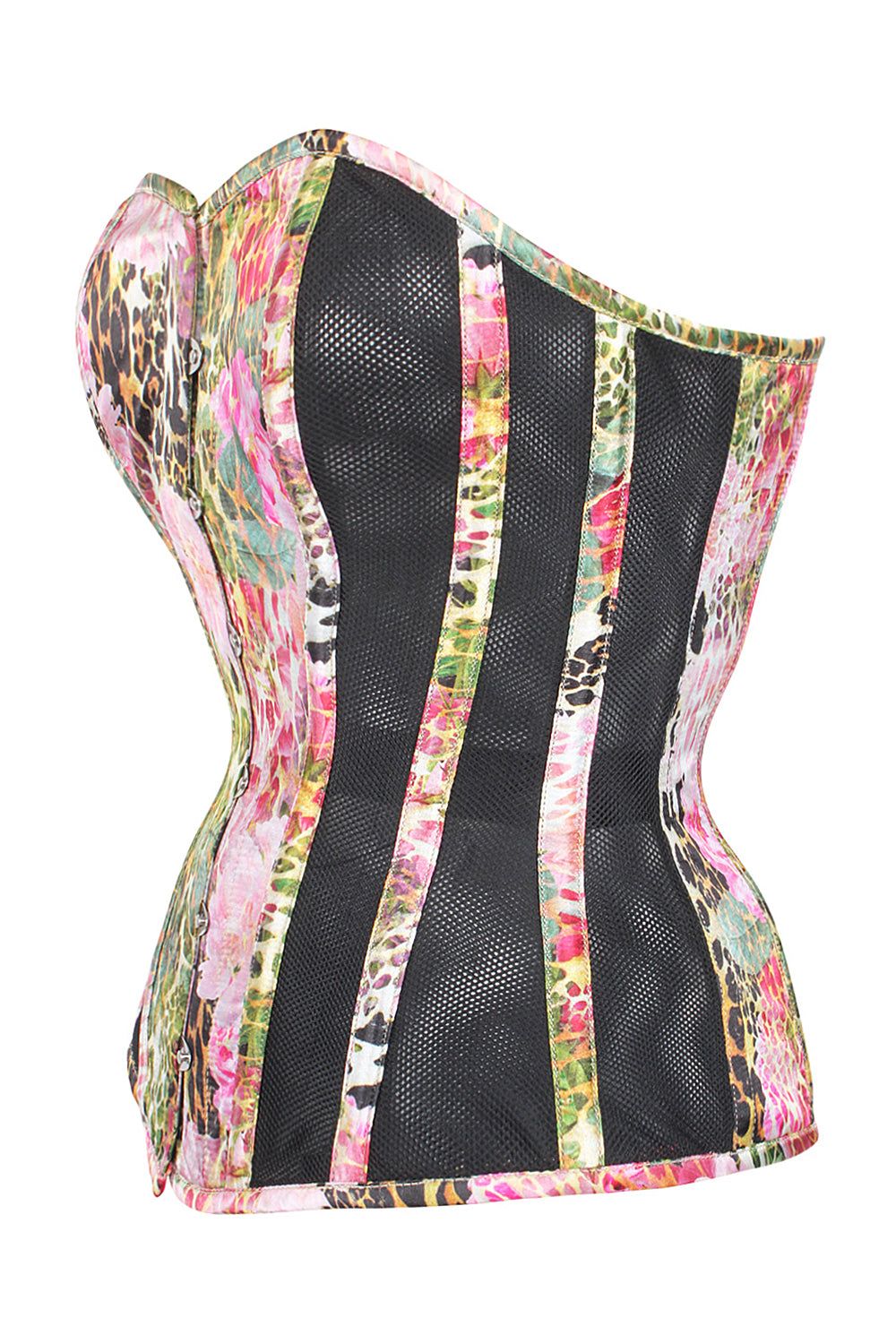Leopard And Floral Print Mesh Panelled Instant Shape Overbust sold by Corset Story product image thumbnail 4