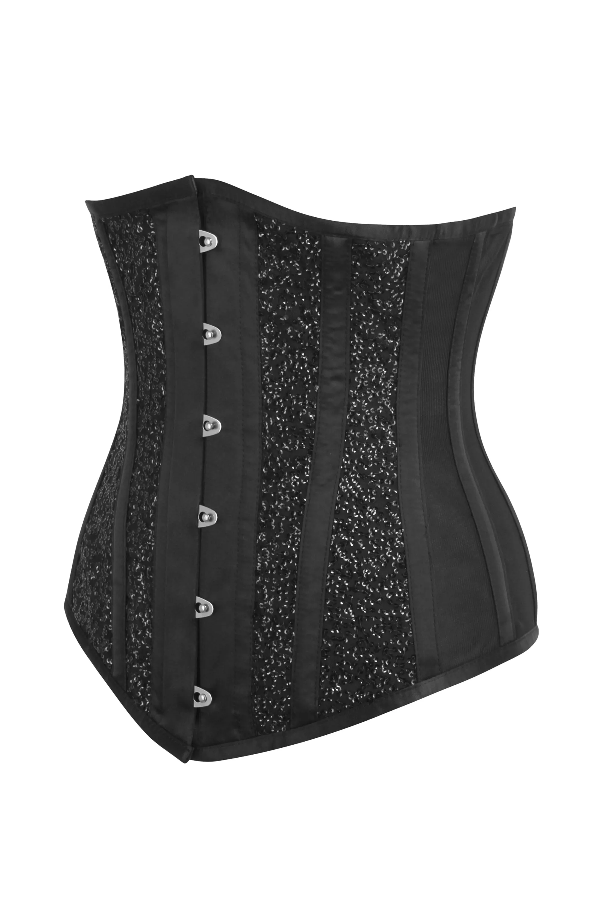 Black Mesh and Sequins Longline Underbust Corset sold by Corset Story product image thumbnail 3