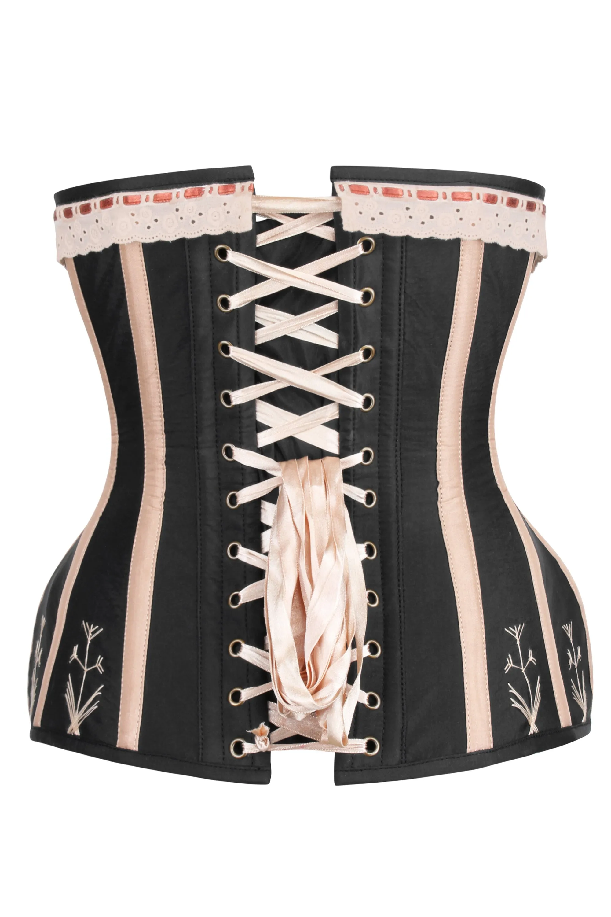 Historic brocade Underbust corset with Flossing sold by Corset Story product image thumbnail 3