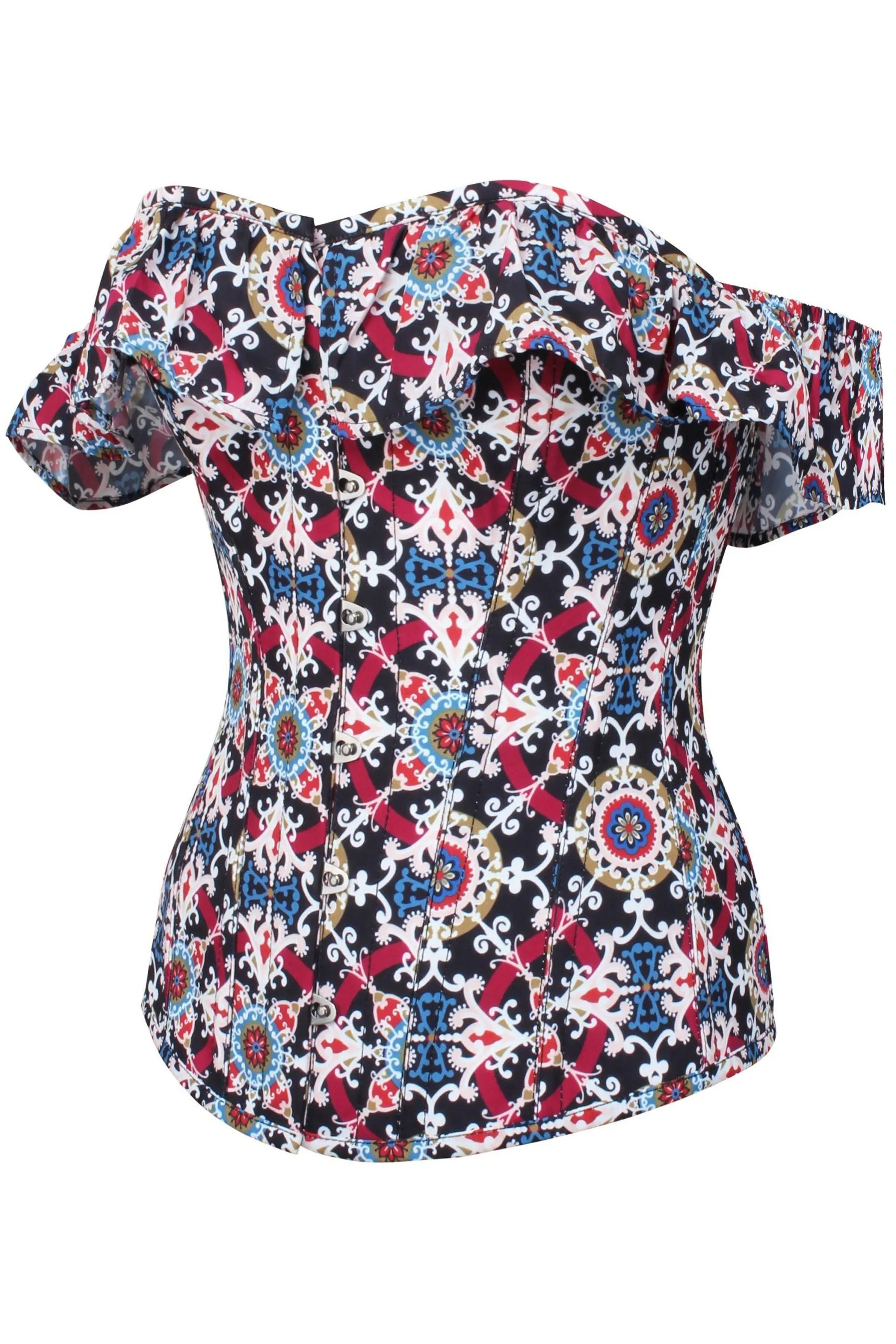 Mosaic Tile Corset Top With Bardot Sleeve sold by Corset Story