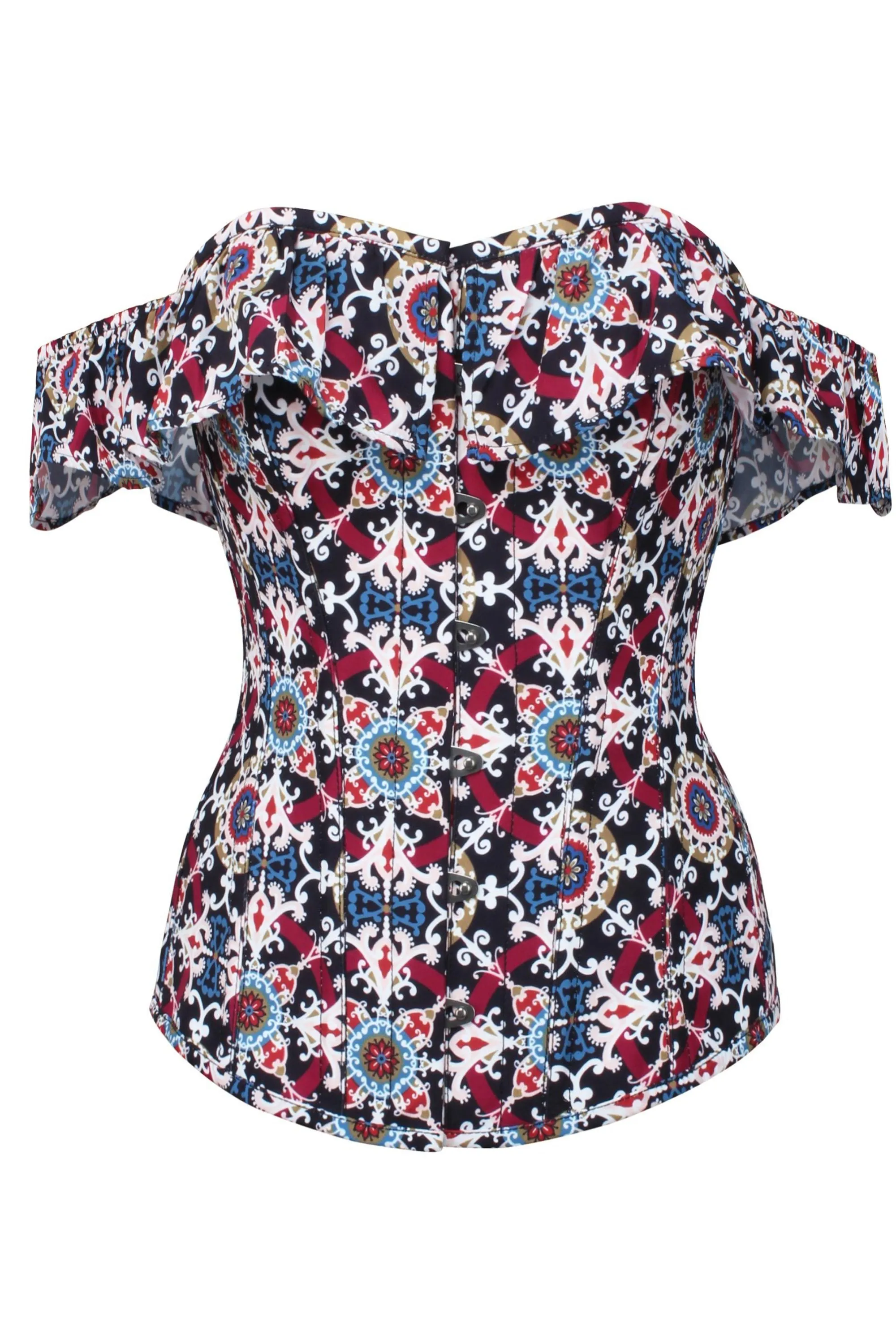 Mosaic Tile Corset Top With Bardot Sleeve sold by Corset Story product image thumbnail 3