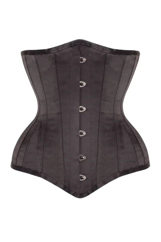 Long Black Underbust Waist Taming Corset sold by Corset Story