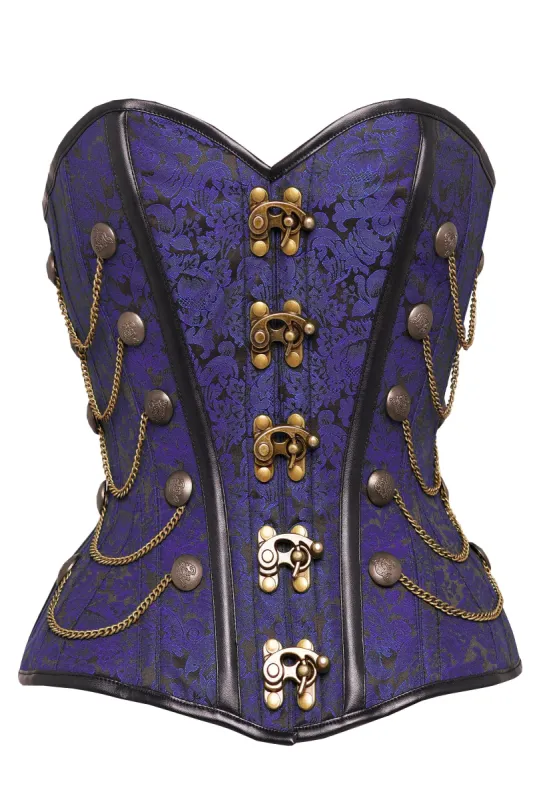 Purple Steampunk Corset With Chains sold by Corset Story