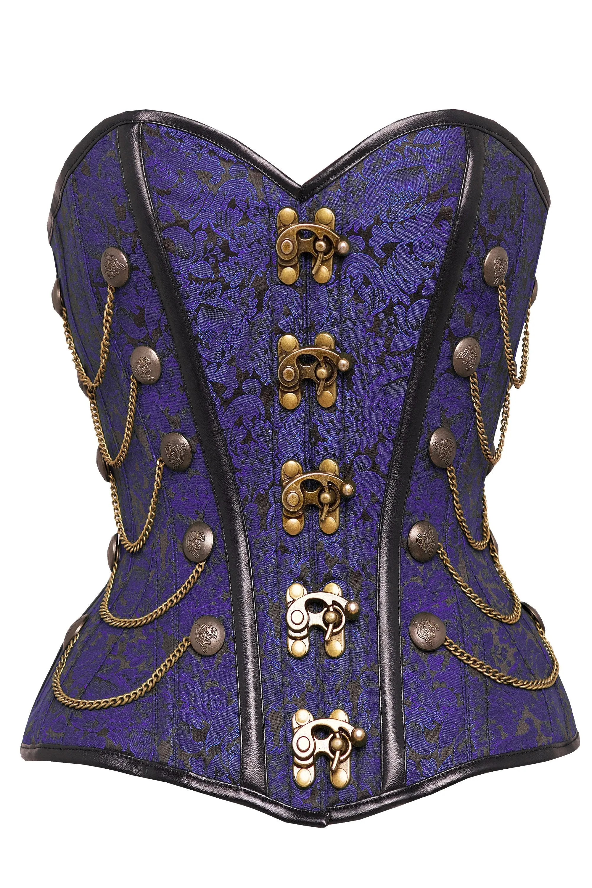 Purple Steampunk Corset With Chains sold by Corset Story