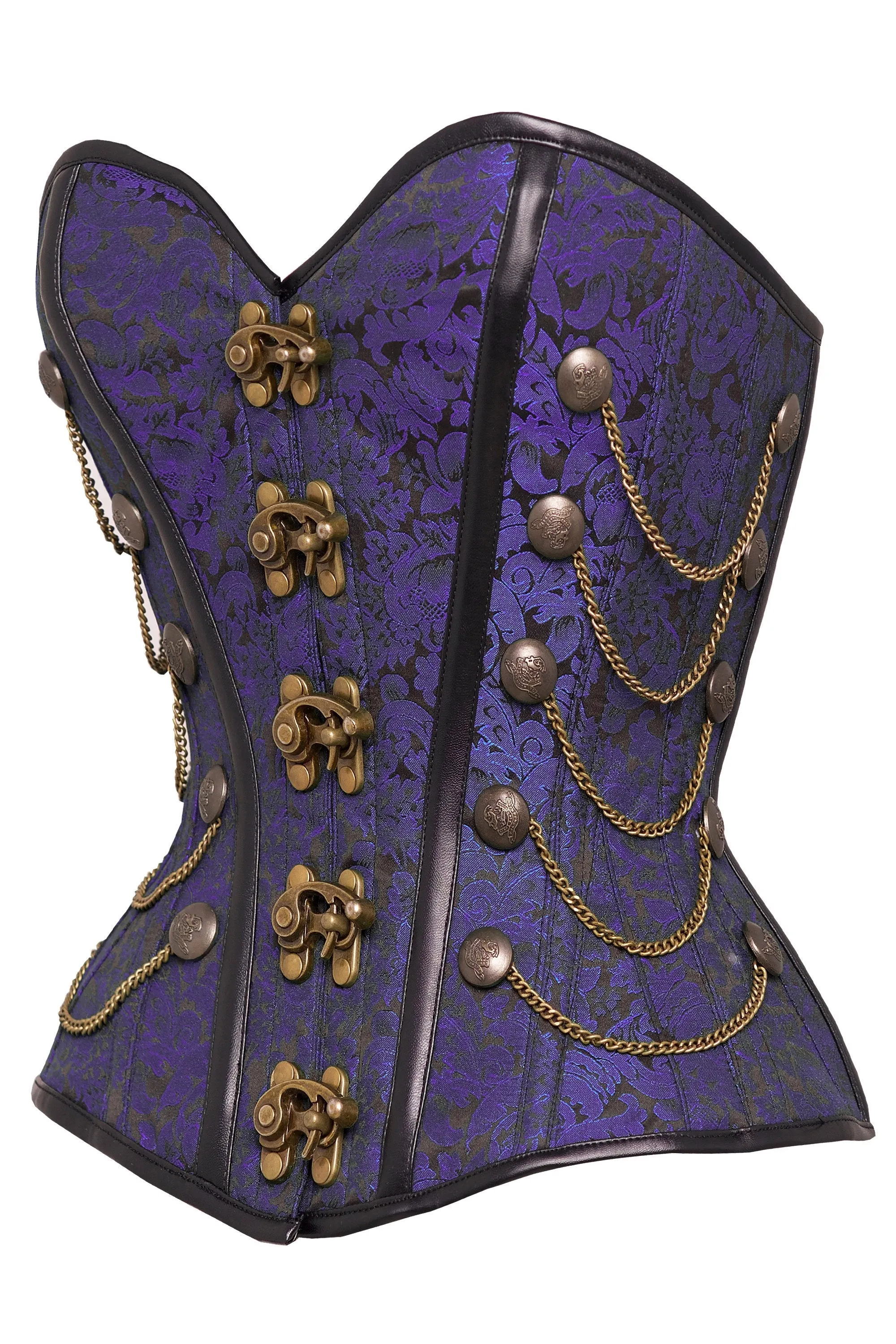 Purple Steampunk Corset With Chains sold by Corset Story product image thumbnail 4