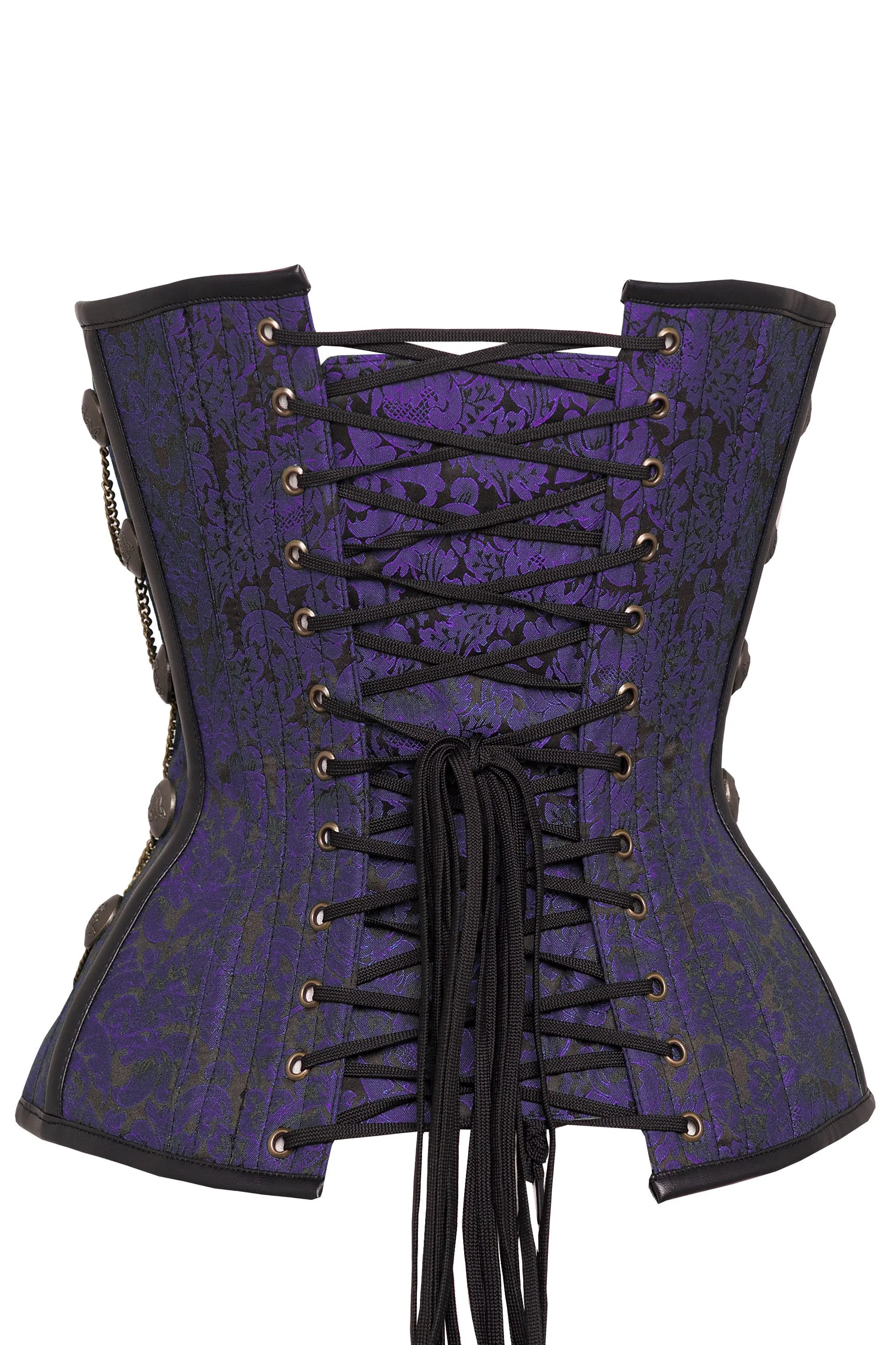 Purple Steampunk Corset With Chains sold by Corset Story product image thumbnail 3