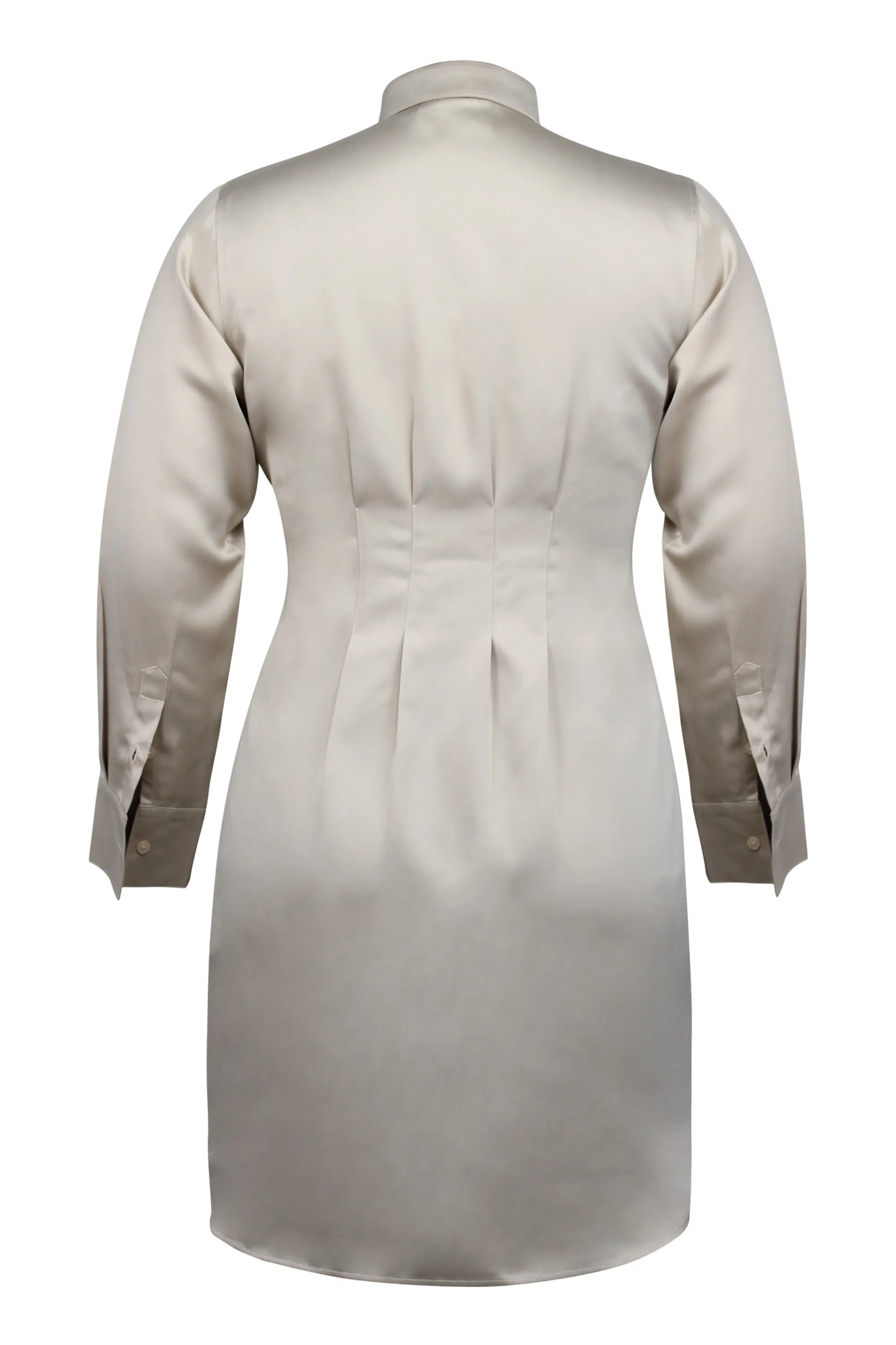 Matilda Champagne Satin Shirt Dress with Darted Waist sold by Corset Story product image thumbnail 2