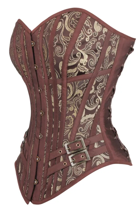 Steampunk LARP Overbust Corset with buckles sold by Corset Story