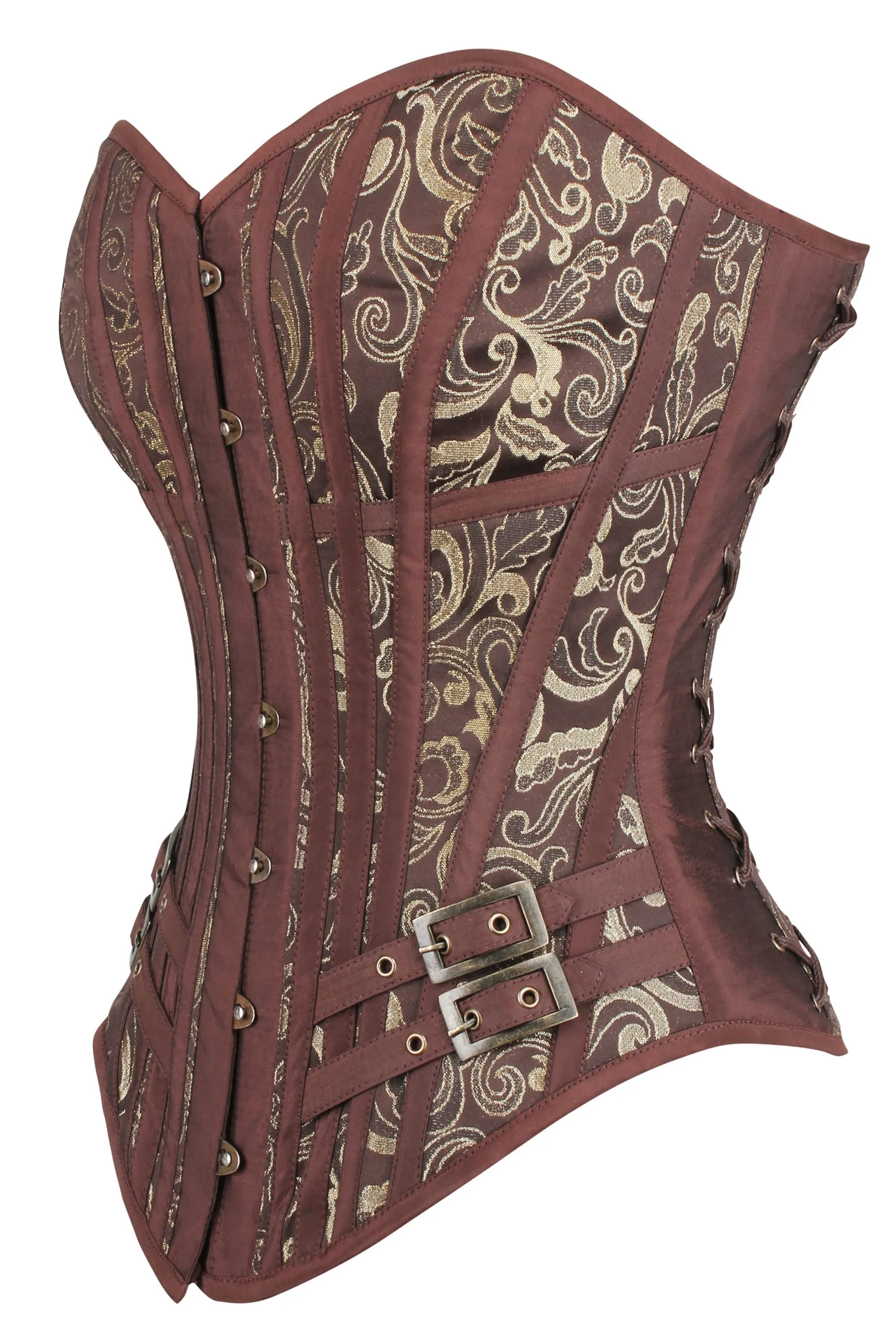 Steampunk LARP Overbust Corset with buckles sold by Corset Story