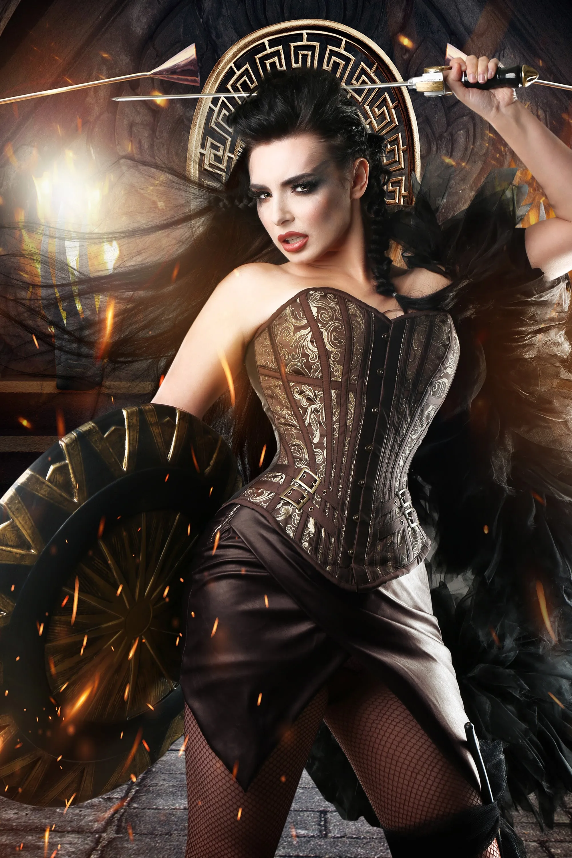 Steampunk LARP Overbust Corset with buckles sold by Corset Story product image thumbnail 2