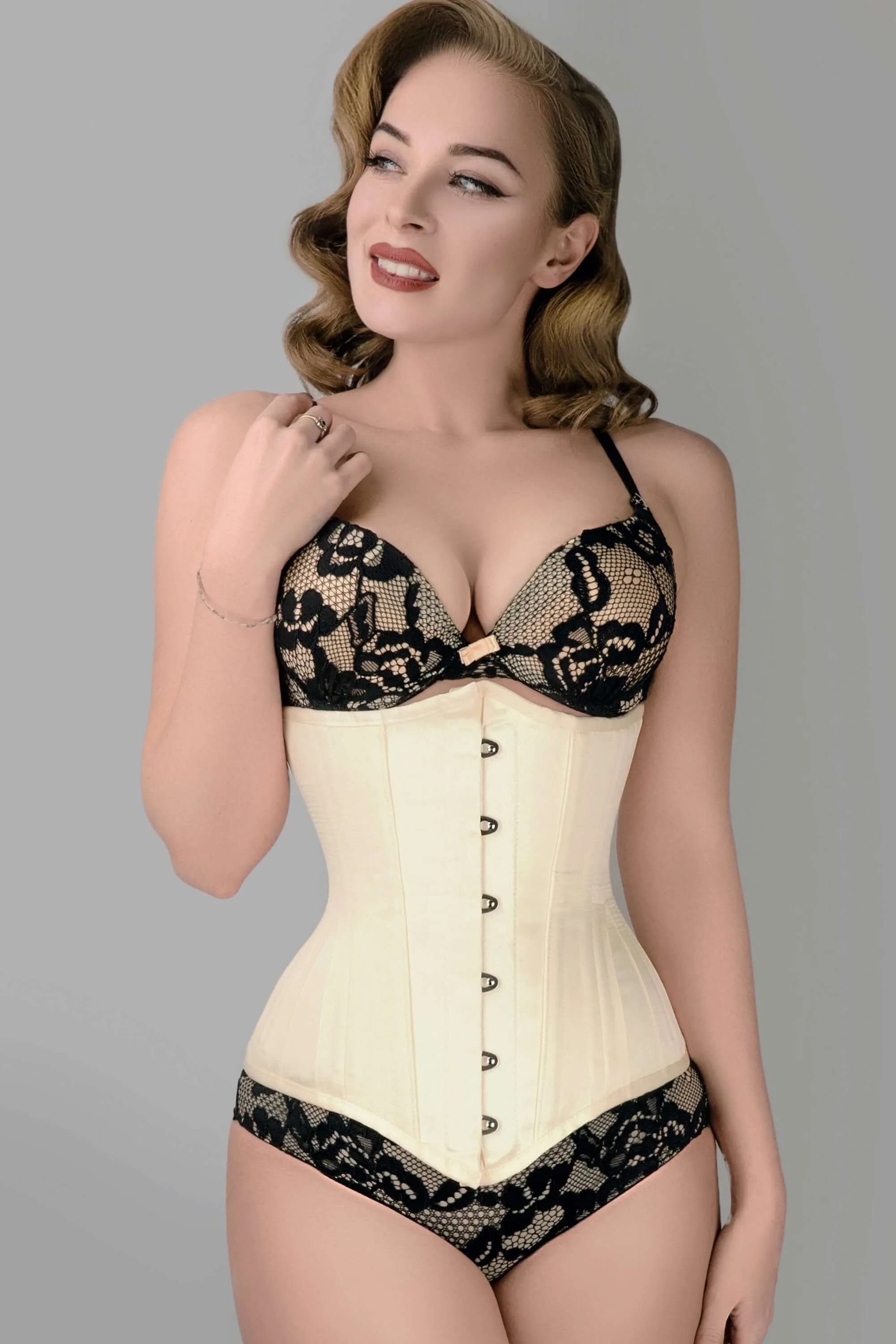 Cream Expert Waist Training Underbust Longline With Hip Gores sold by Corset Story product image thumbnail 2