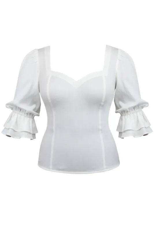Liana White Viscose Corset-Inspired Backless Top sold by Corset Story
