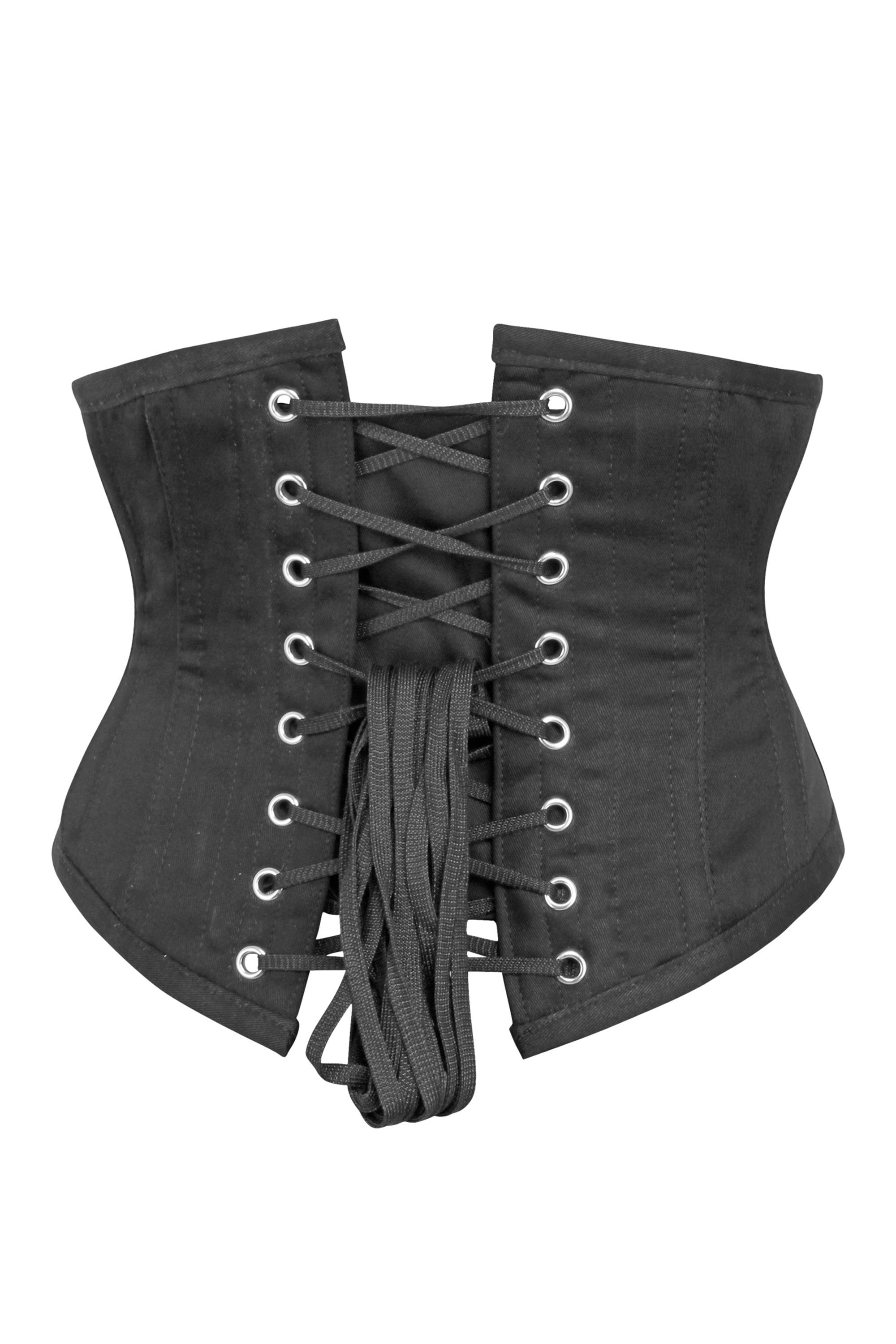 Black Mesh Steel Boned Waspie Corset sold by Corset Story product image thumbnail 2