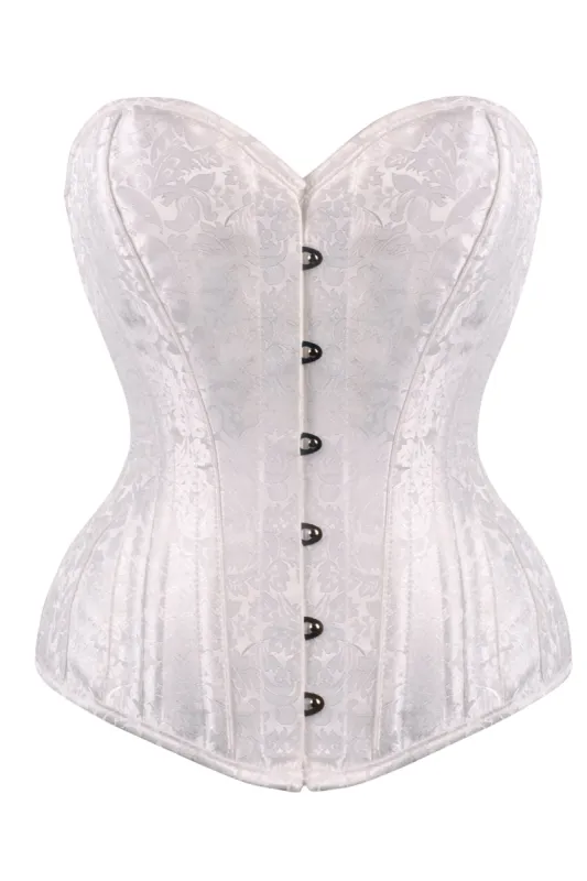White Brocade Expert Waist Training Corset sold by Corset Story