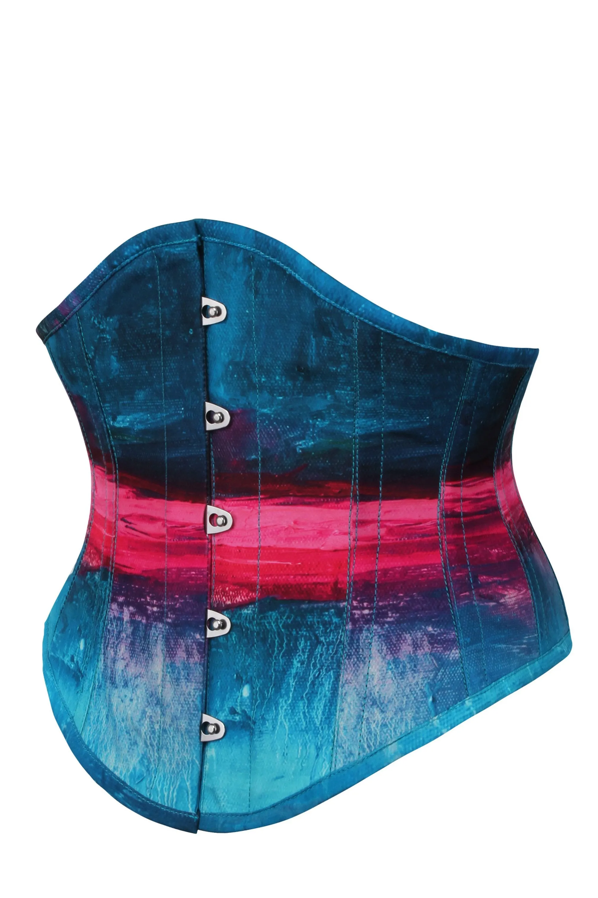 Stormy Night Blue and Pink Waspie Corset sold by Corset Story product image thumbnail 3