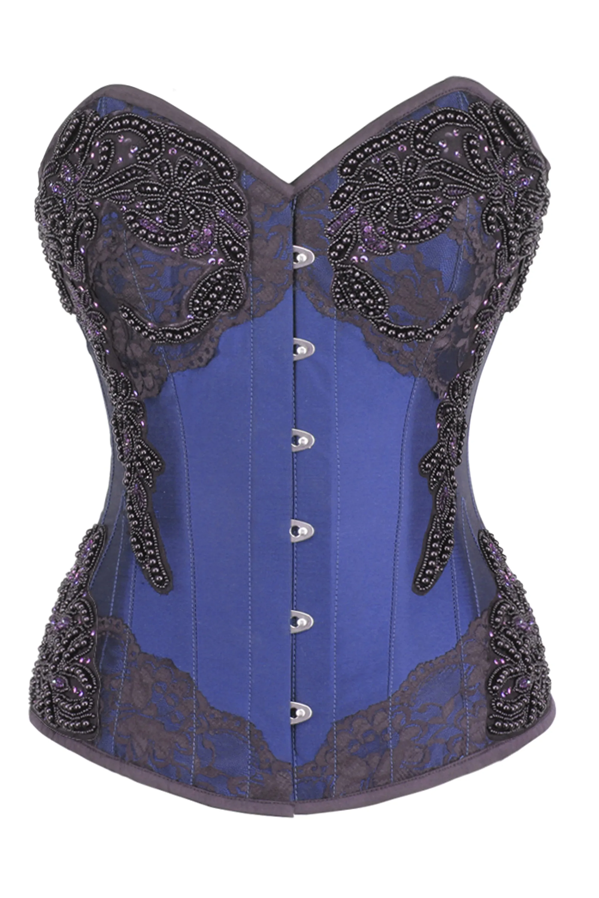 Lace and bead Embellished Corset Overbust sold by Corset Story