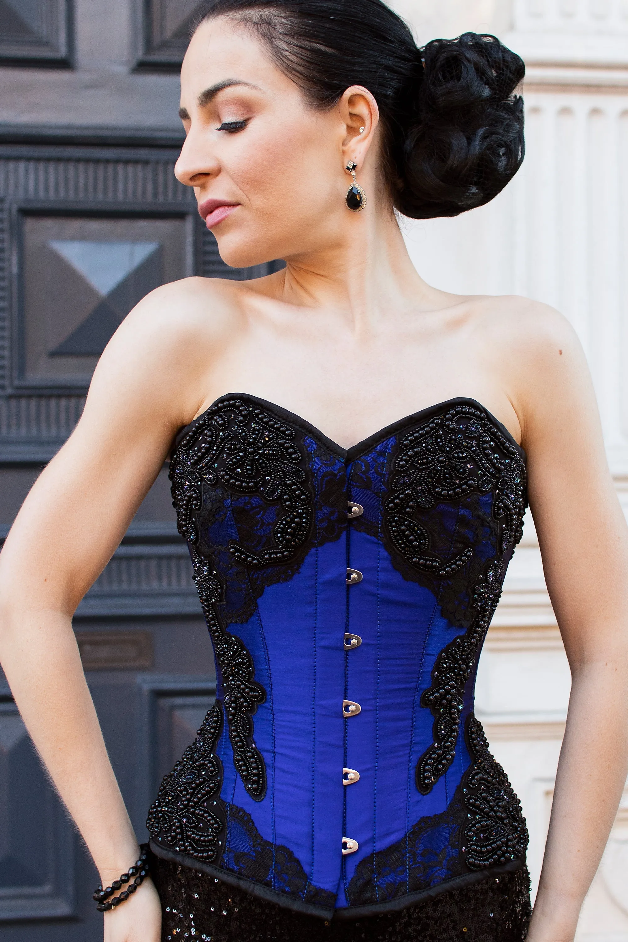 Lace and bead Embellished Corset Overbust sold by Corset Story product image thumbnail 2