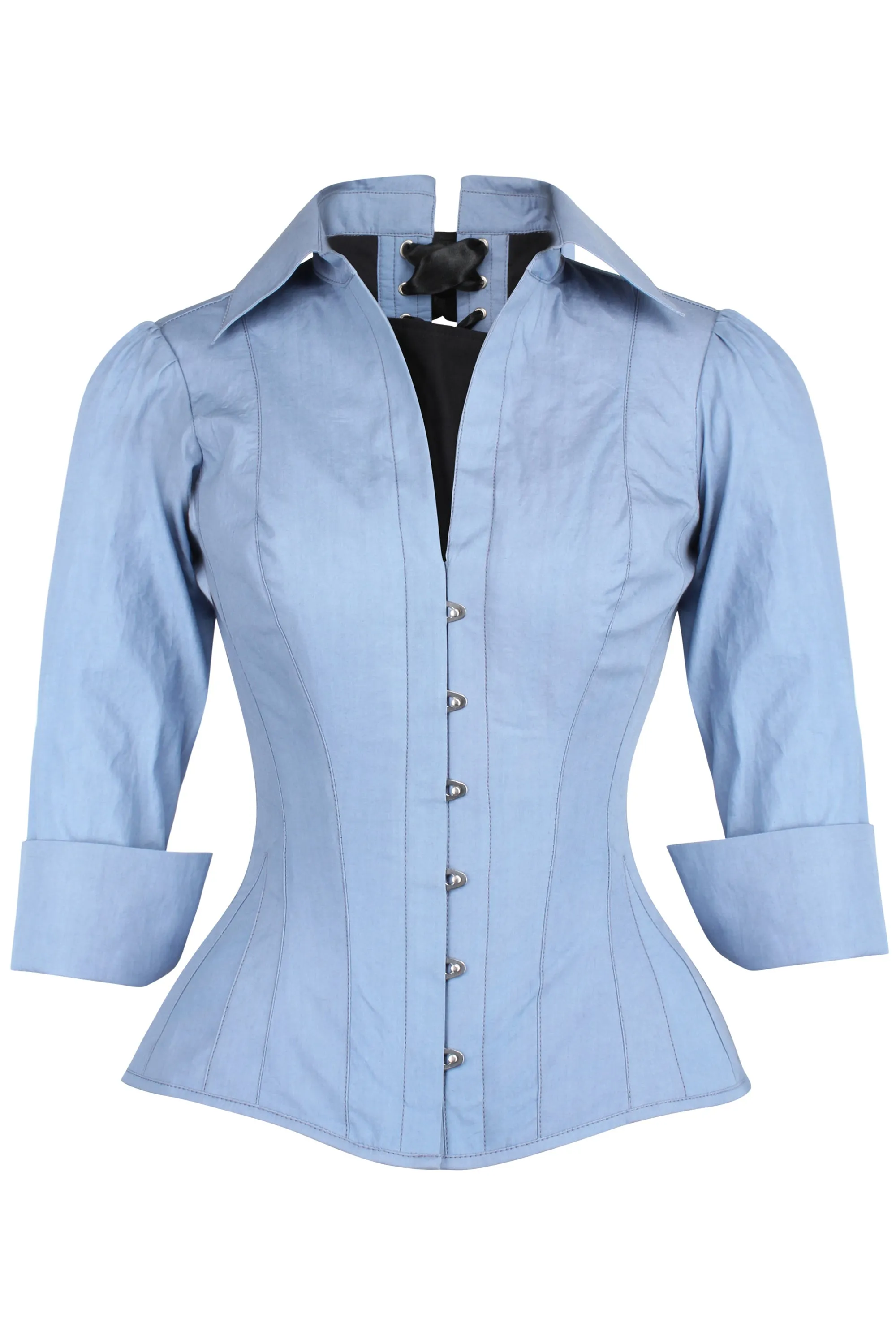 Powder Blue Corset Shirt sold by Corset Story