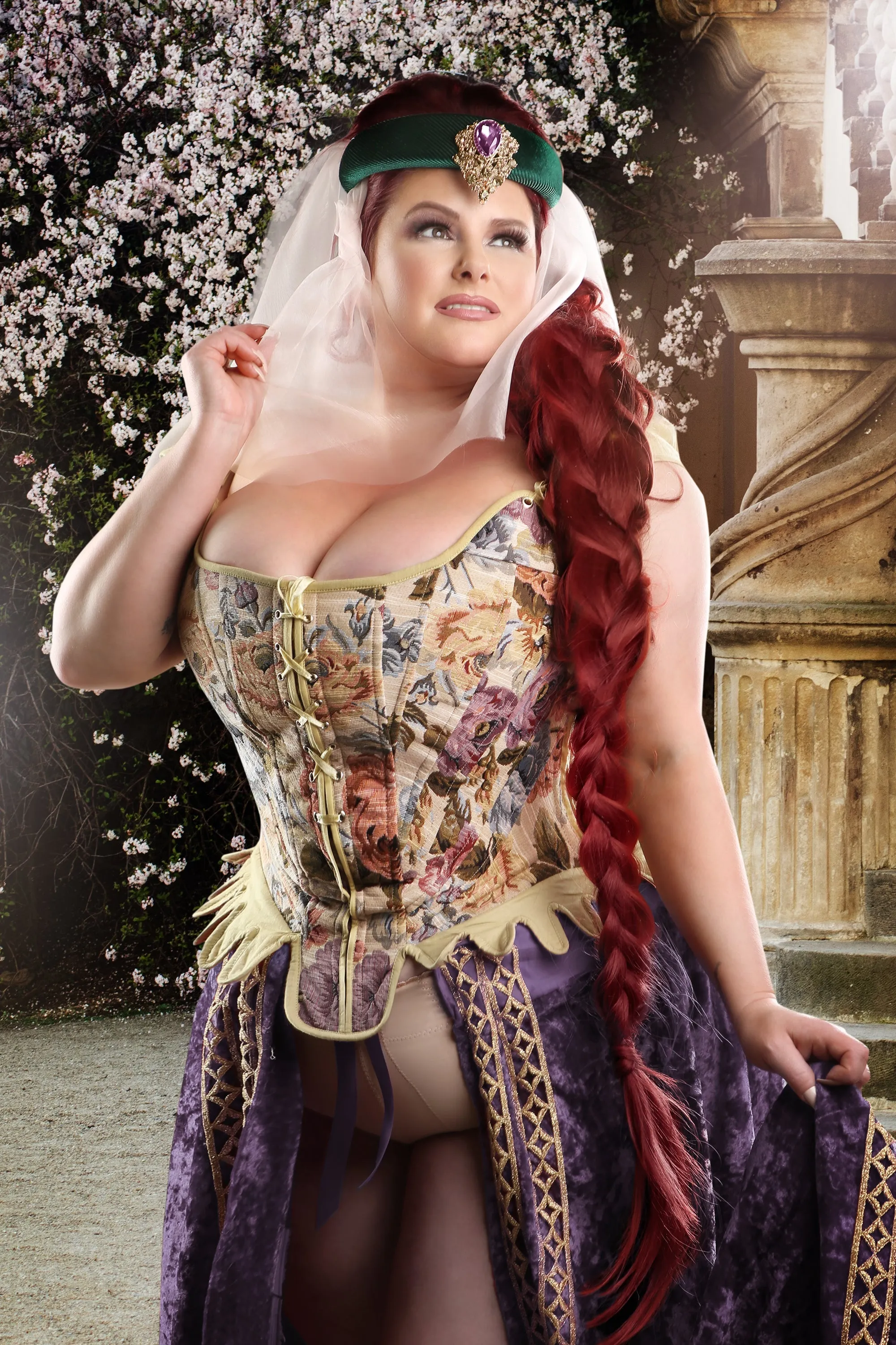 Historically Inspired Floral Tapestry Corset sold by Corset Story product image thumbnail 2