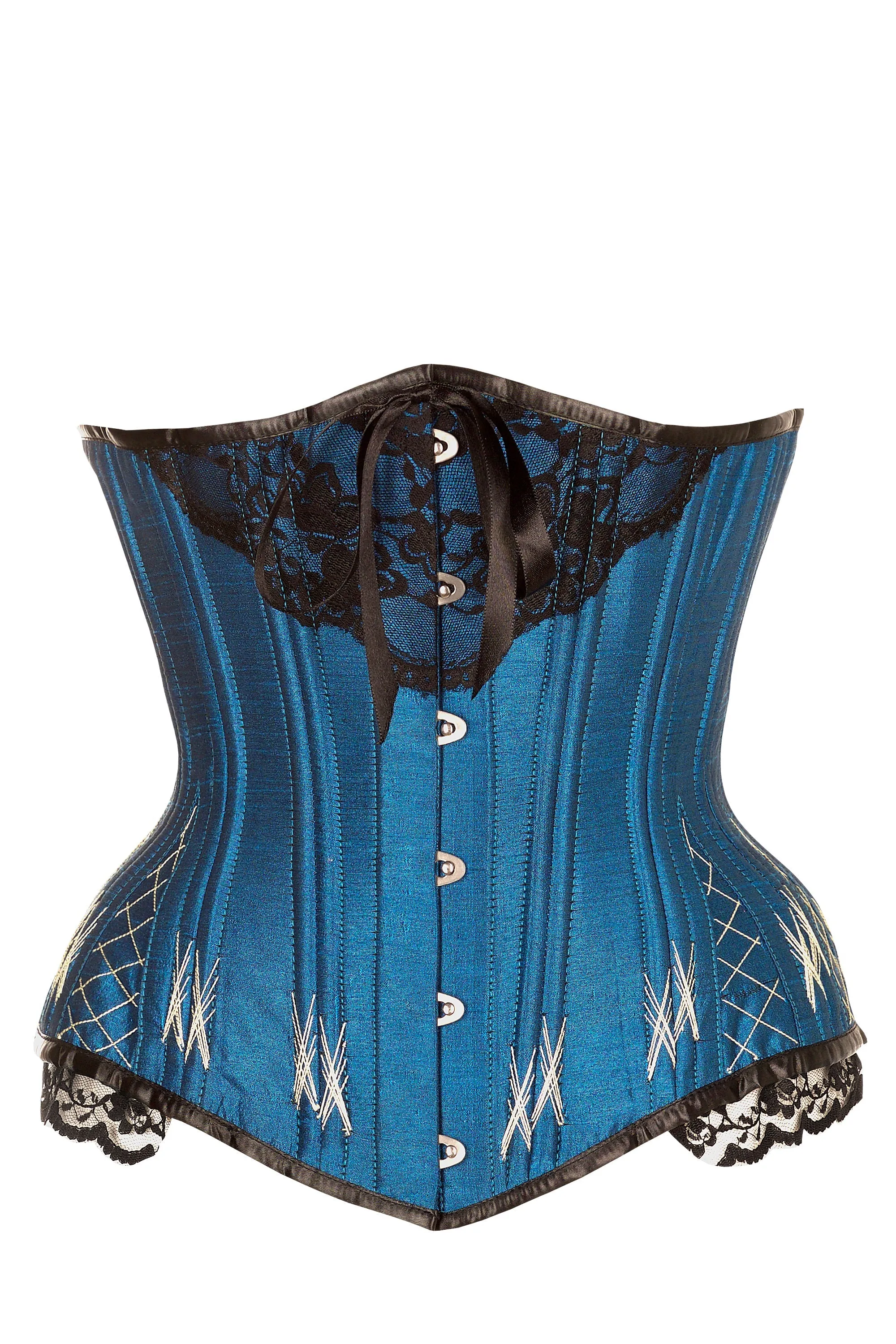 Longline Turquoise Underbust With Flossing sold by Corset Story