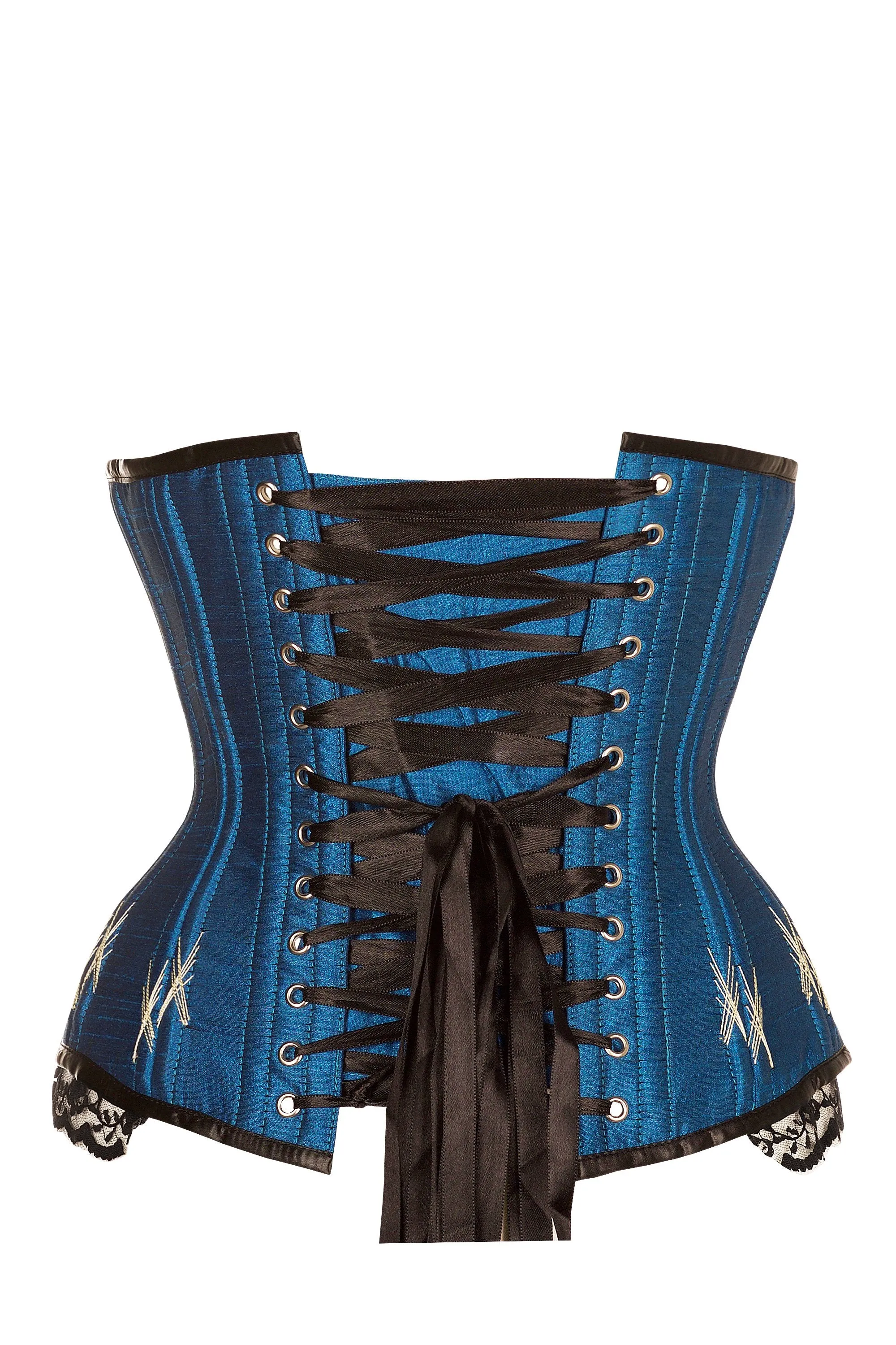 Longline Turquoise Underbust With Flossing sold by Corset Story product image thumbnail 4