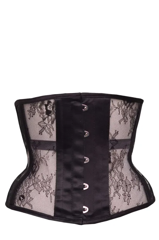 Black Lingerie Weight Mesh Underbust Corset sold by Corset Story