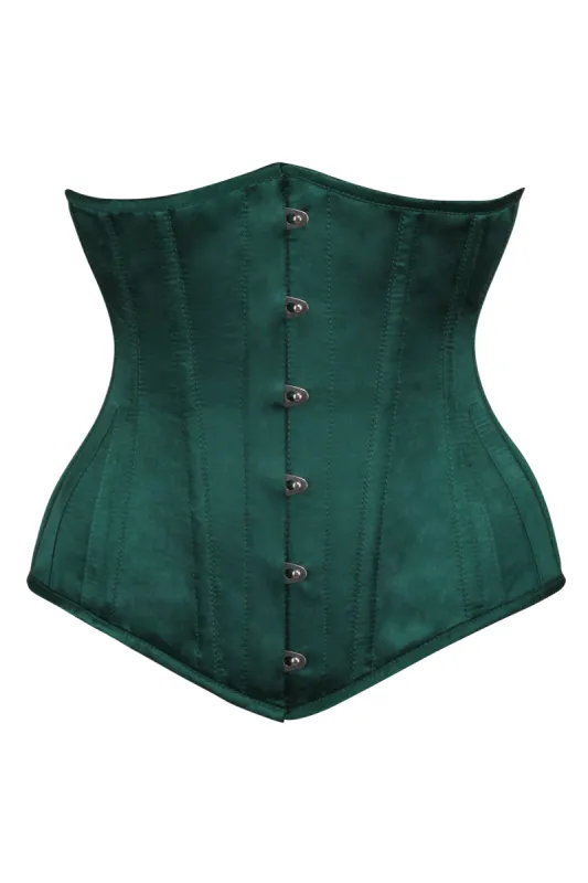 Long Dark Green Underbust Waist Taming Corset sold by Corset Story
