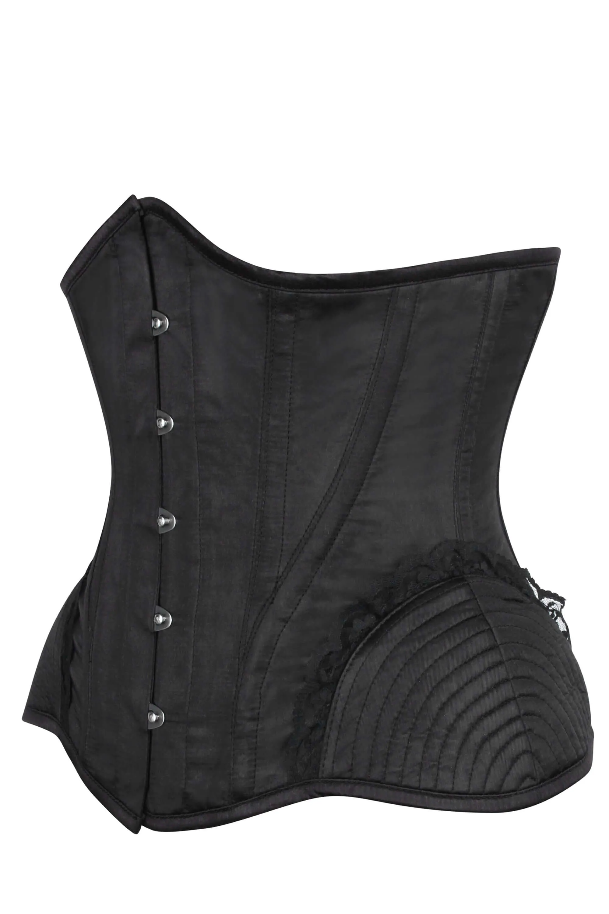 Black Burlesque Underbust with Bullet Hip Gores sold by Corset Story product image thumbnail 5