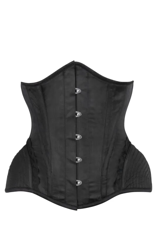 Black Burlesque Underbust with Bullet Hip Gores sold by Corset Story