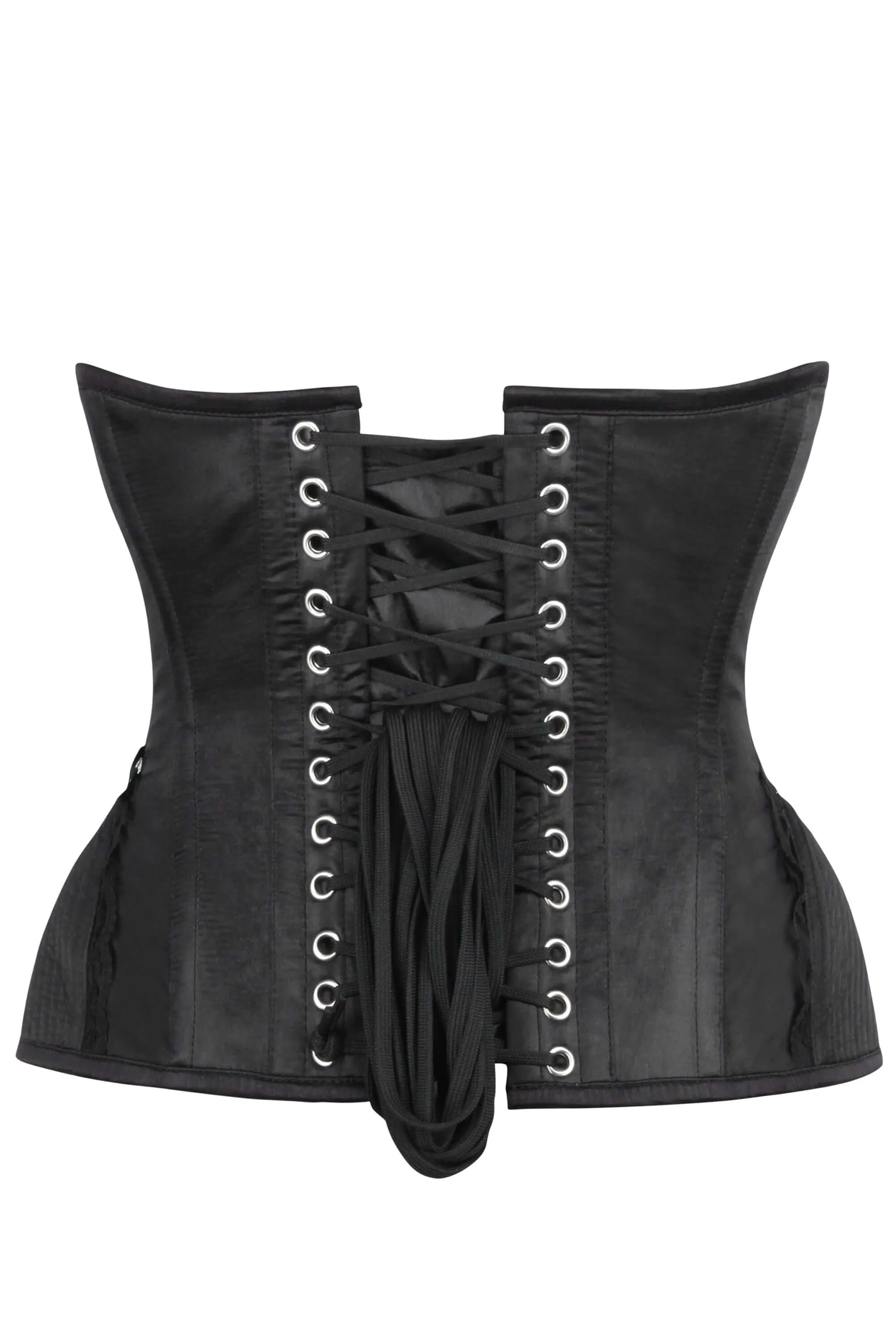 Black Burlesque Underbust with Bullet Hip Gores sold by Corset Story product image thumbnail 3