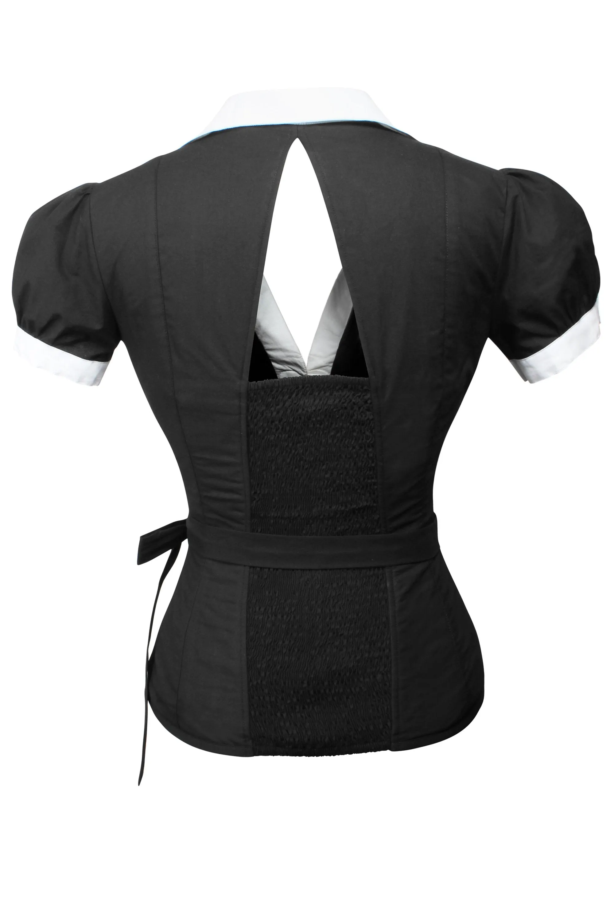 Black and White Monochrome Corset Shirt sold by Corset Story product image thumbnail 2