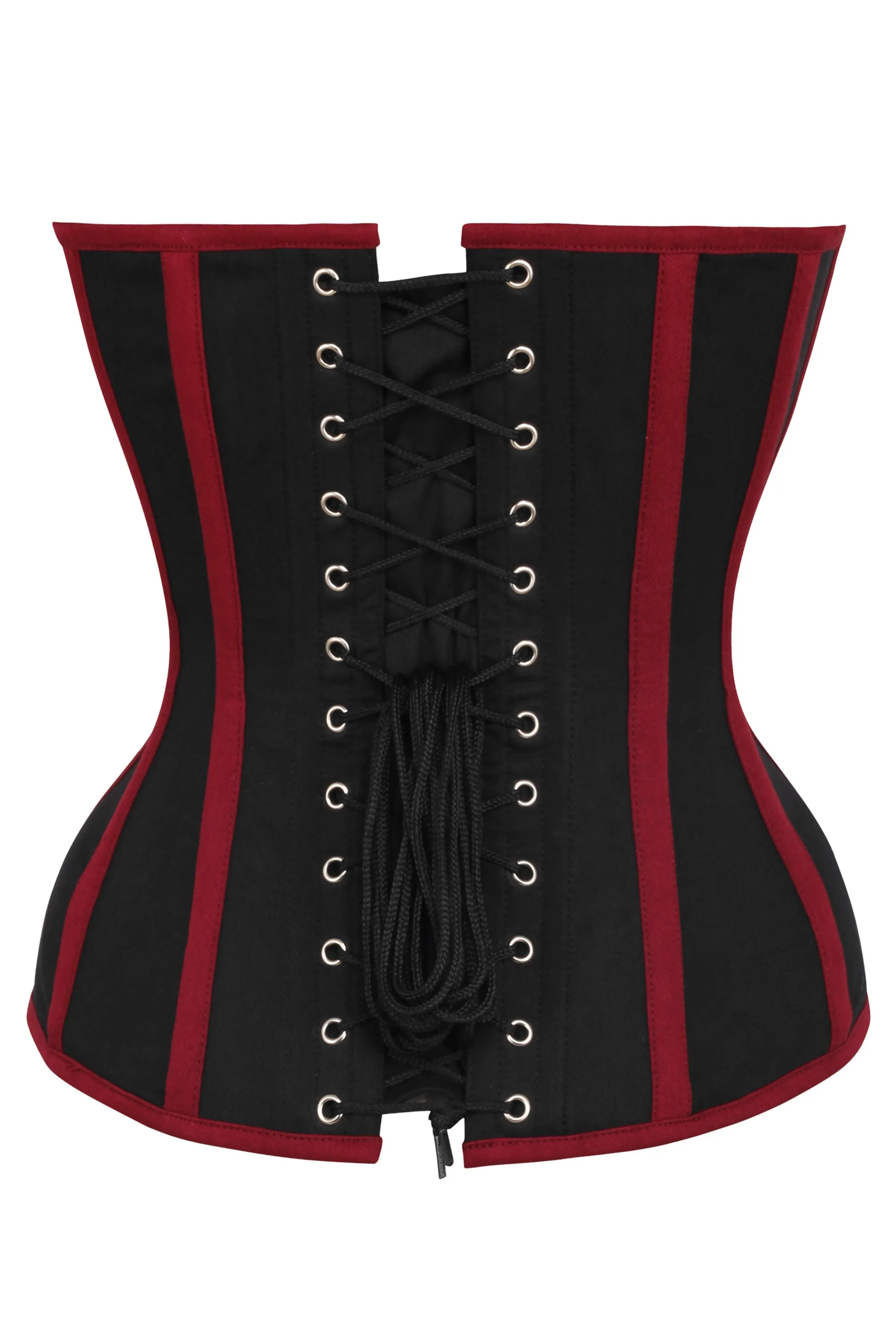 Single Layer Black and Burgundy Overbust Corset sold by Corset Story product image thumbnail 2