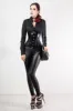 Long Black PVC Underbust Waist Taming Corset sold by Corset Story