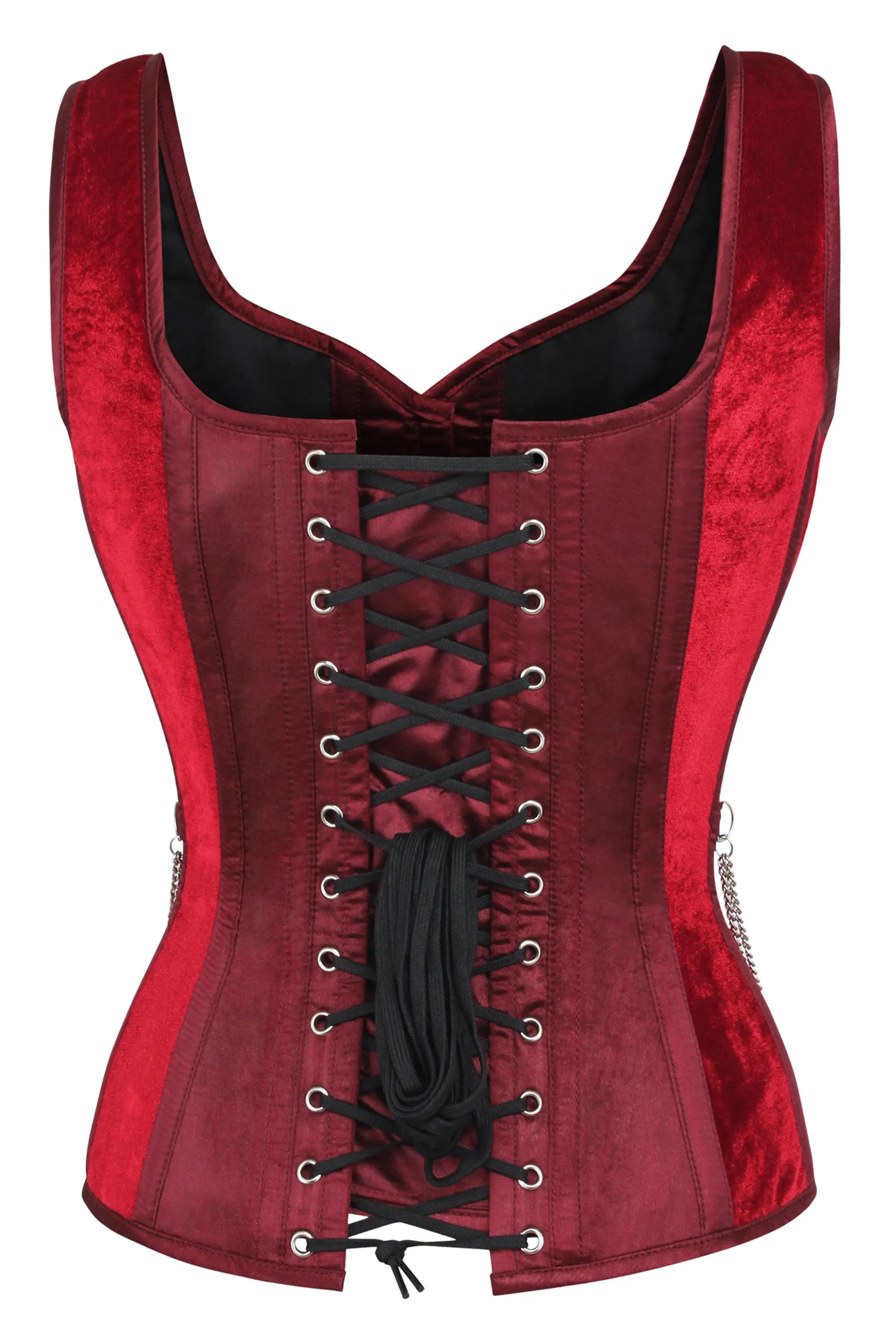 Burgundy Velvet WaistCoat Corset sold by Corset Story product image thumbnail 2