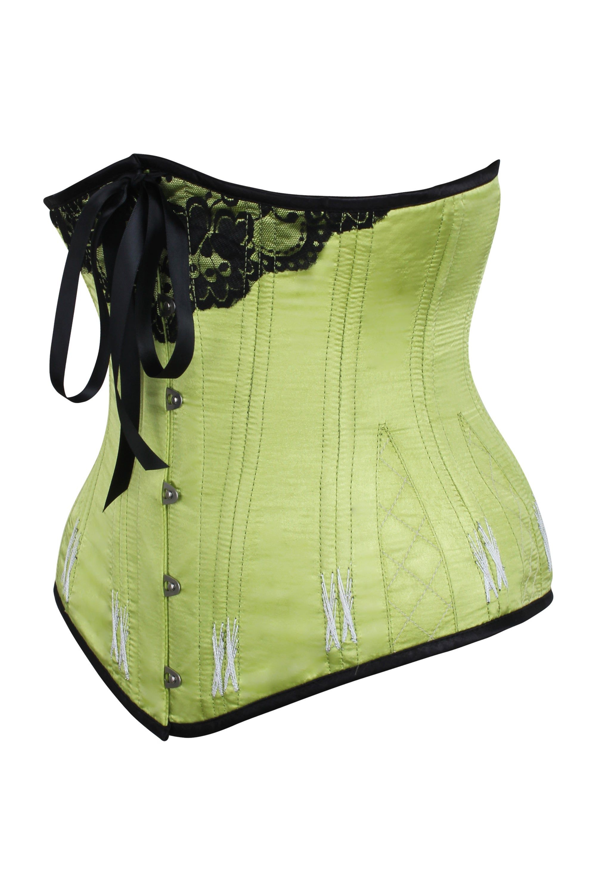 Longline Lime Green Underbust With Flossing sold by Corset Story product image thumbnail 3