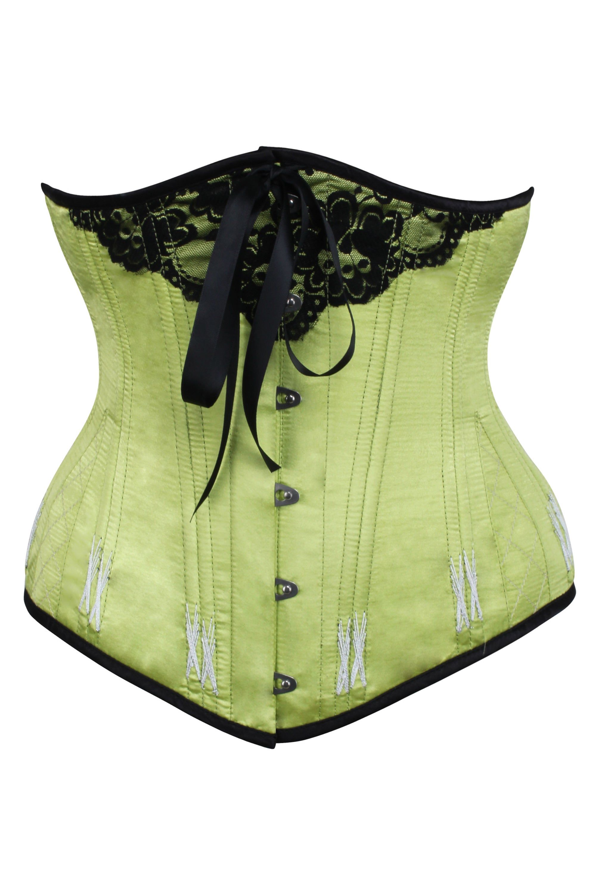 Longline Lime Green Underbust With Flossing sold by Corset Story