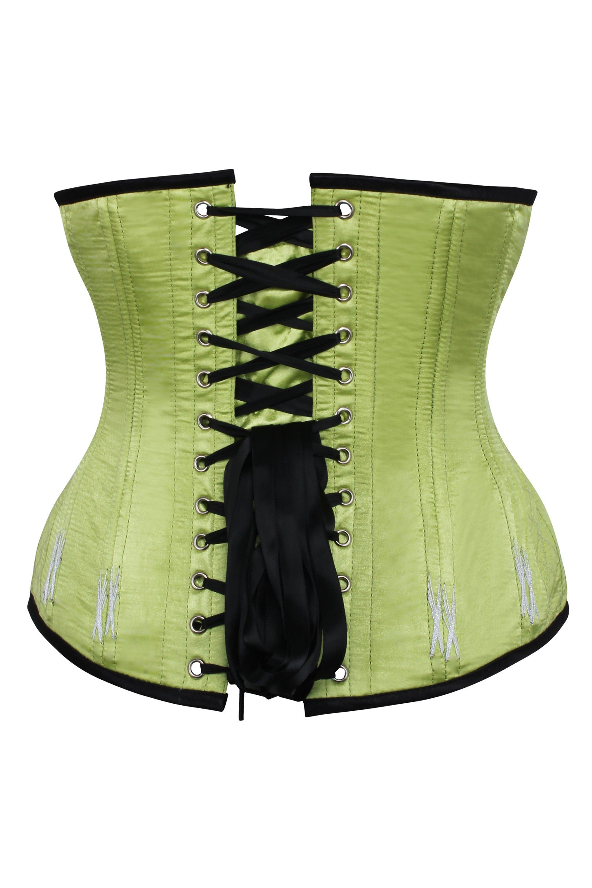 Longline Lime Green Underbust With Flossing sold by Corset Story product image thumbnail 2
