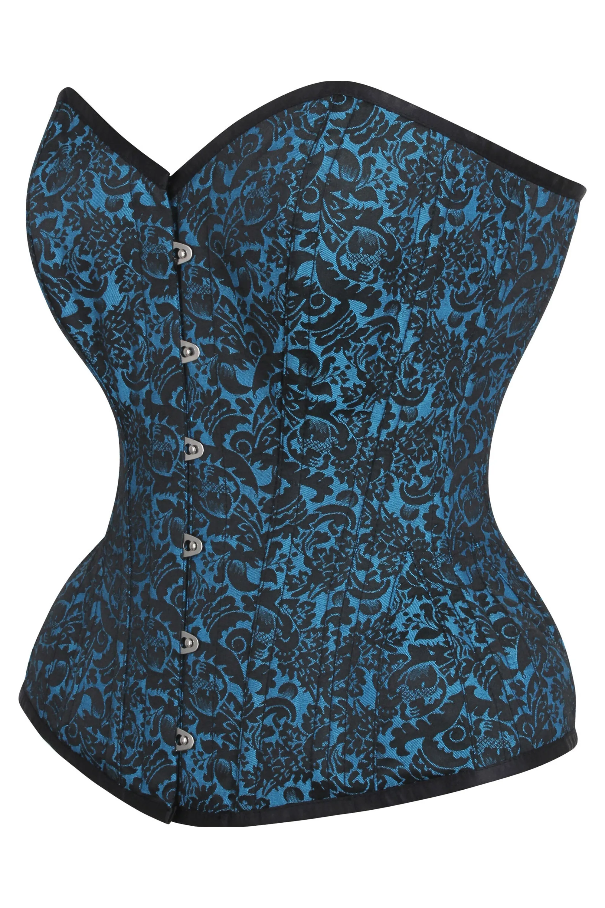 Turquoise Brocade Expert Waist Training Overbust Corset sold by Corset Story product image thumbnail 3