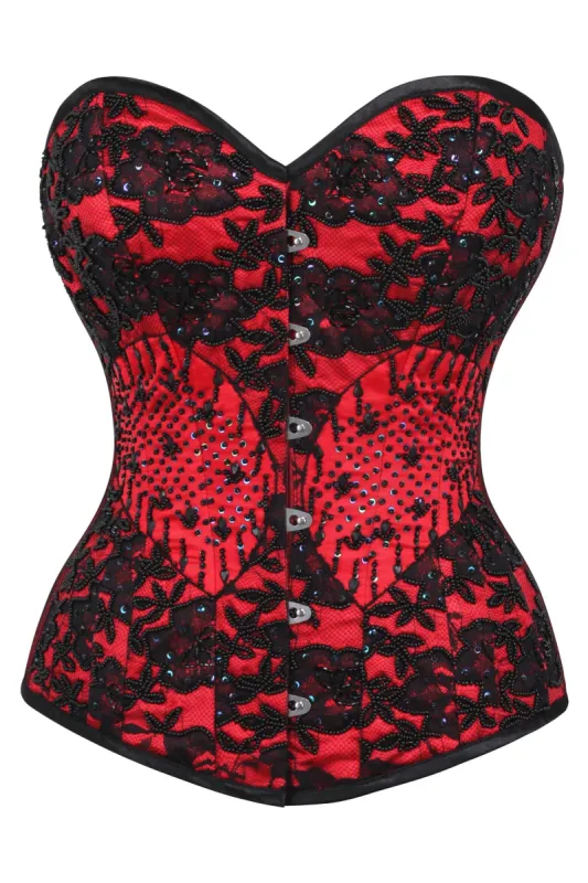 Beautiful Red Couture Corset sold by Corset Story