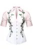 Pink and White Elasticated Corset Shirt sold by Corset Story