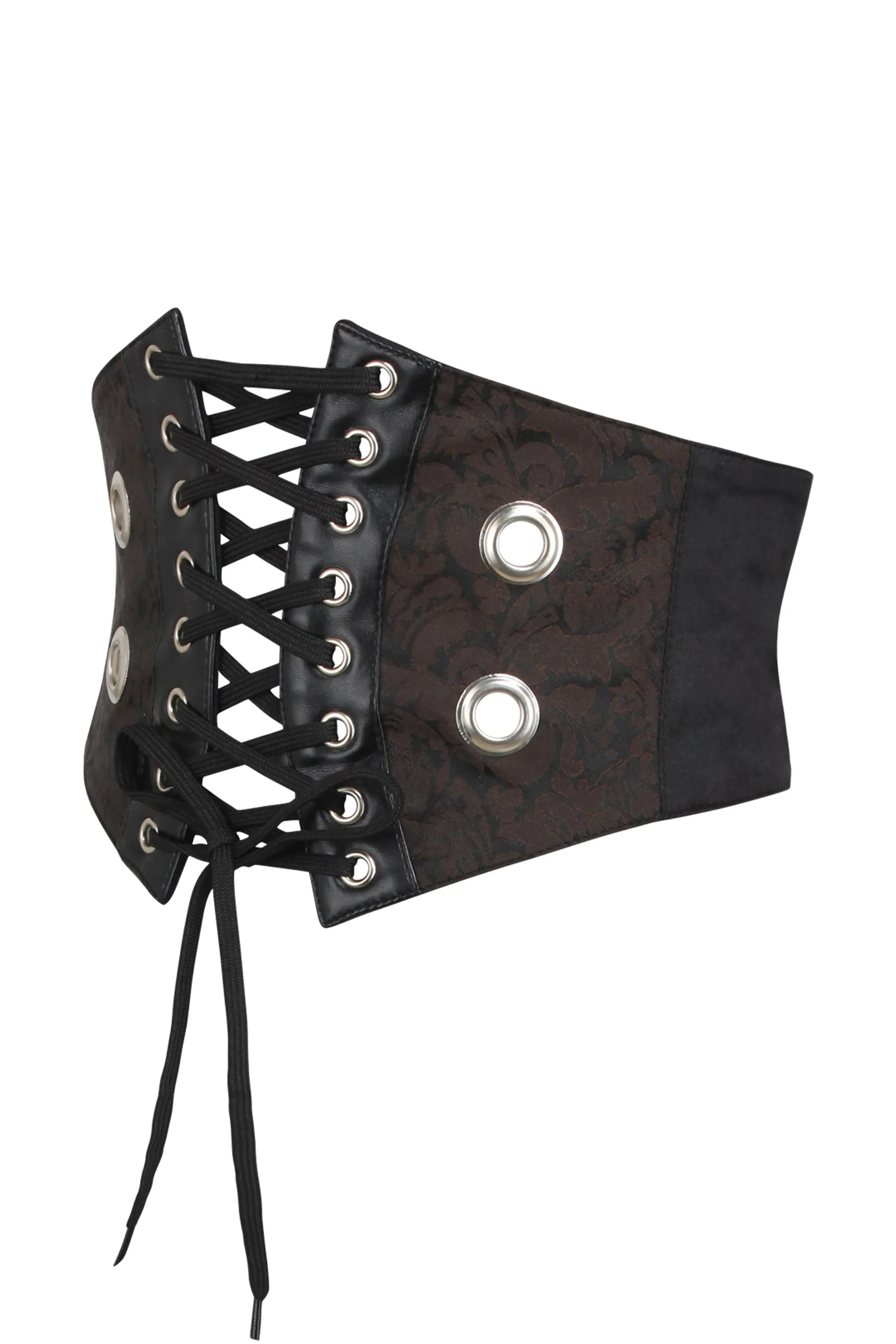 Brown Brocade Steampunk Waspie Inspired Belt sold by Corset Story product image thumbnail 3